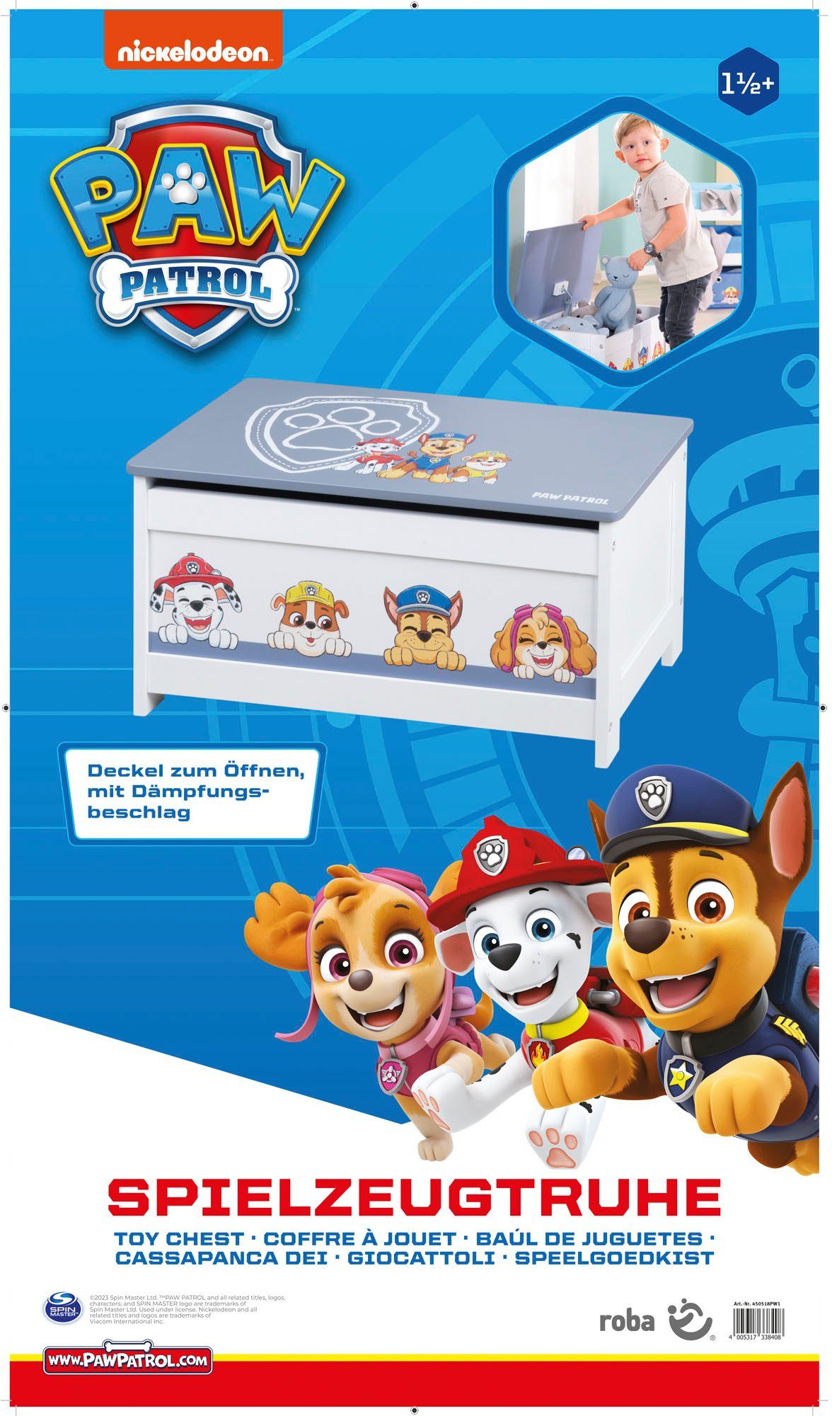 Roba® Dekenkist Paw Patrol met dekselrem