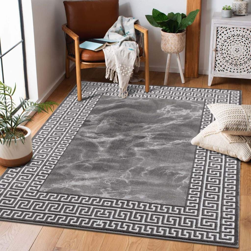 Carpet City Vloerkleed Chic Korte pool, randdessin, zachte pool, ideaal voor woonkamer & slaapkamer