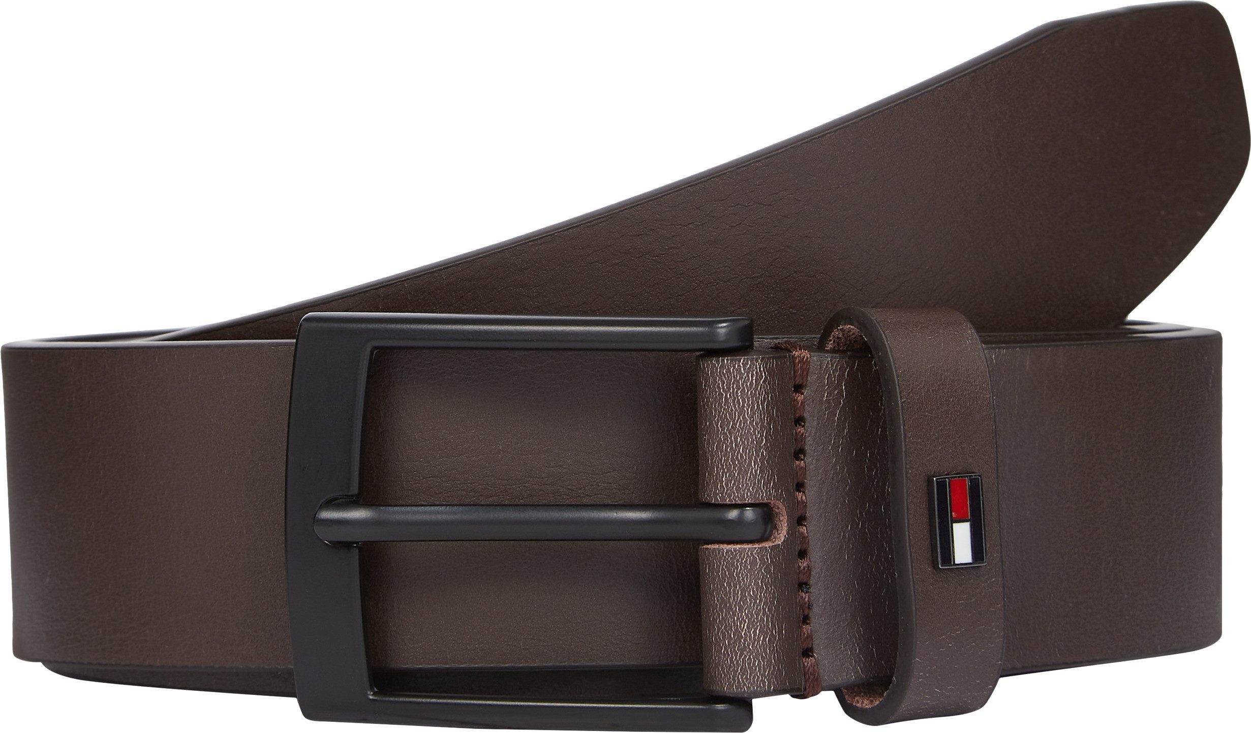 Tommy Hilfiger Leren riem ADAN 3.5 EXT Metalen logopatch, eenvoudige doornsluiting