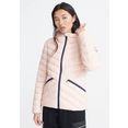 superdry gewatteerde jas ls essentials helio padded jacket met flatteuze v-stiksels  zachte sweatinlay roze