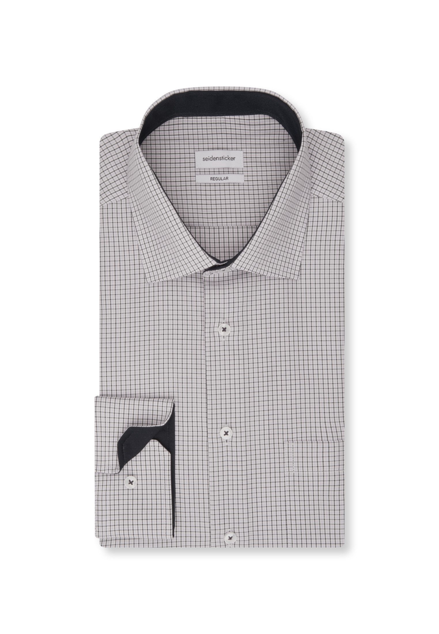 seidensticker Businessoverhemd Regular lange mouwen kentkraag ruit