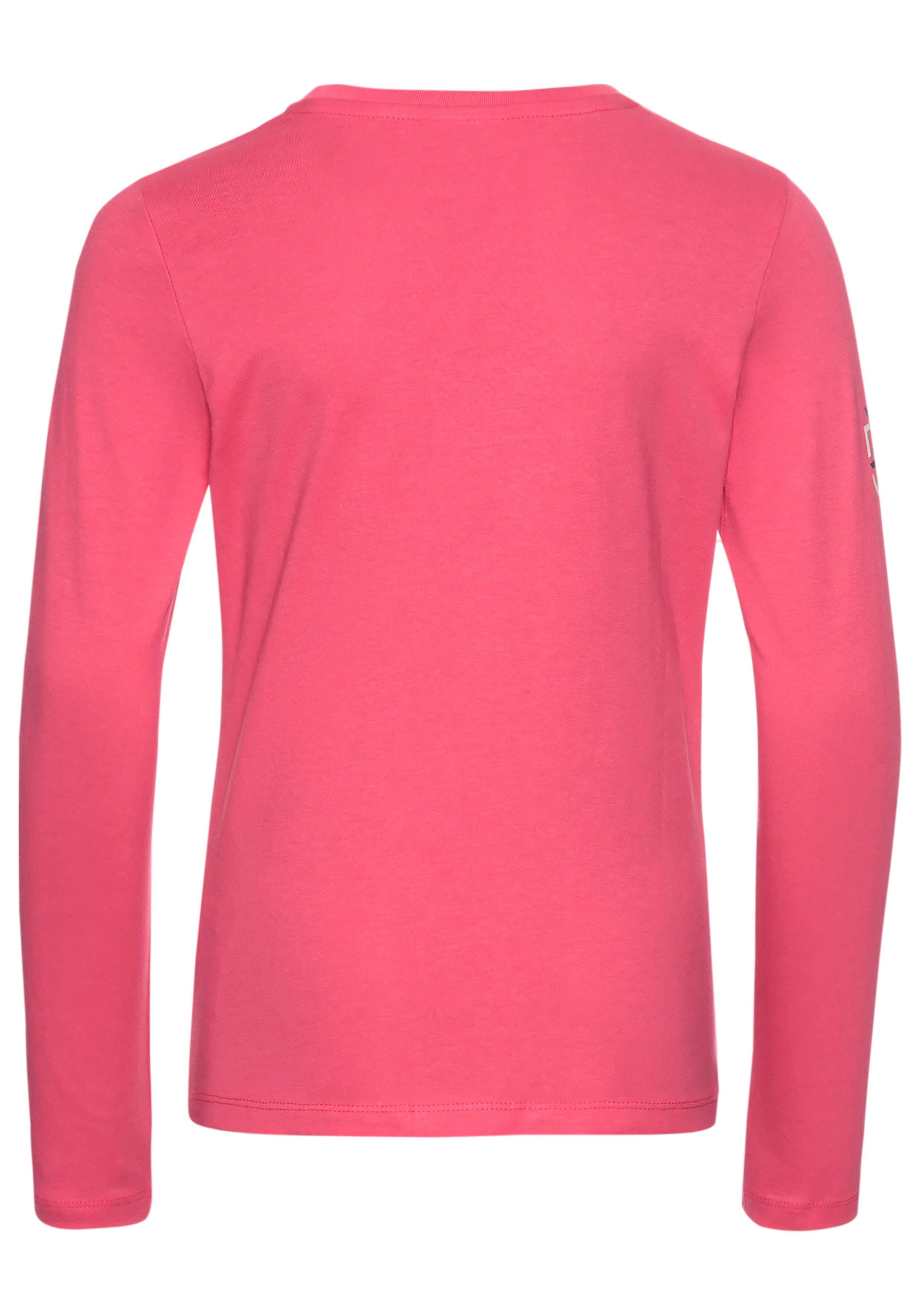 DELMAO Shirt met lange mouwen Met changerende pailletten pailletten in 2 kleuren te dragen