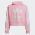 adidas originals sweatshirt adicolor cropped hoodie roze