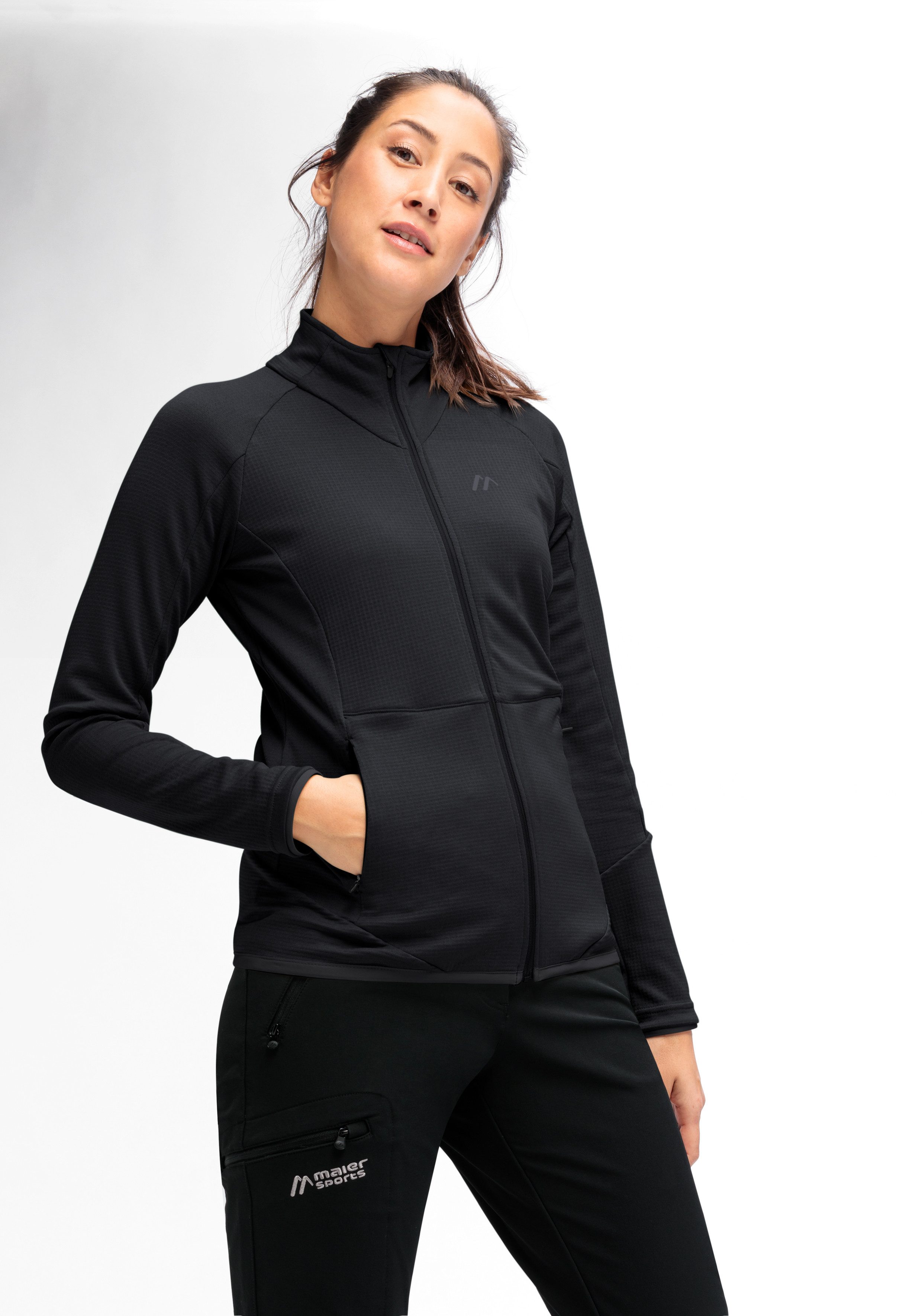Maier Sports Fleecejack Sinaia W Dames midlayer ademend snel drogend full-zip regular fit