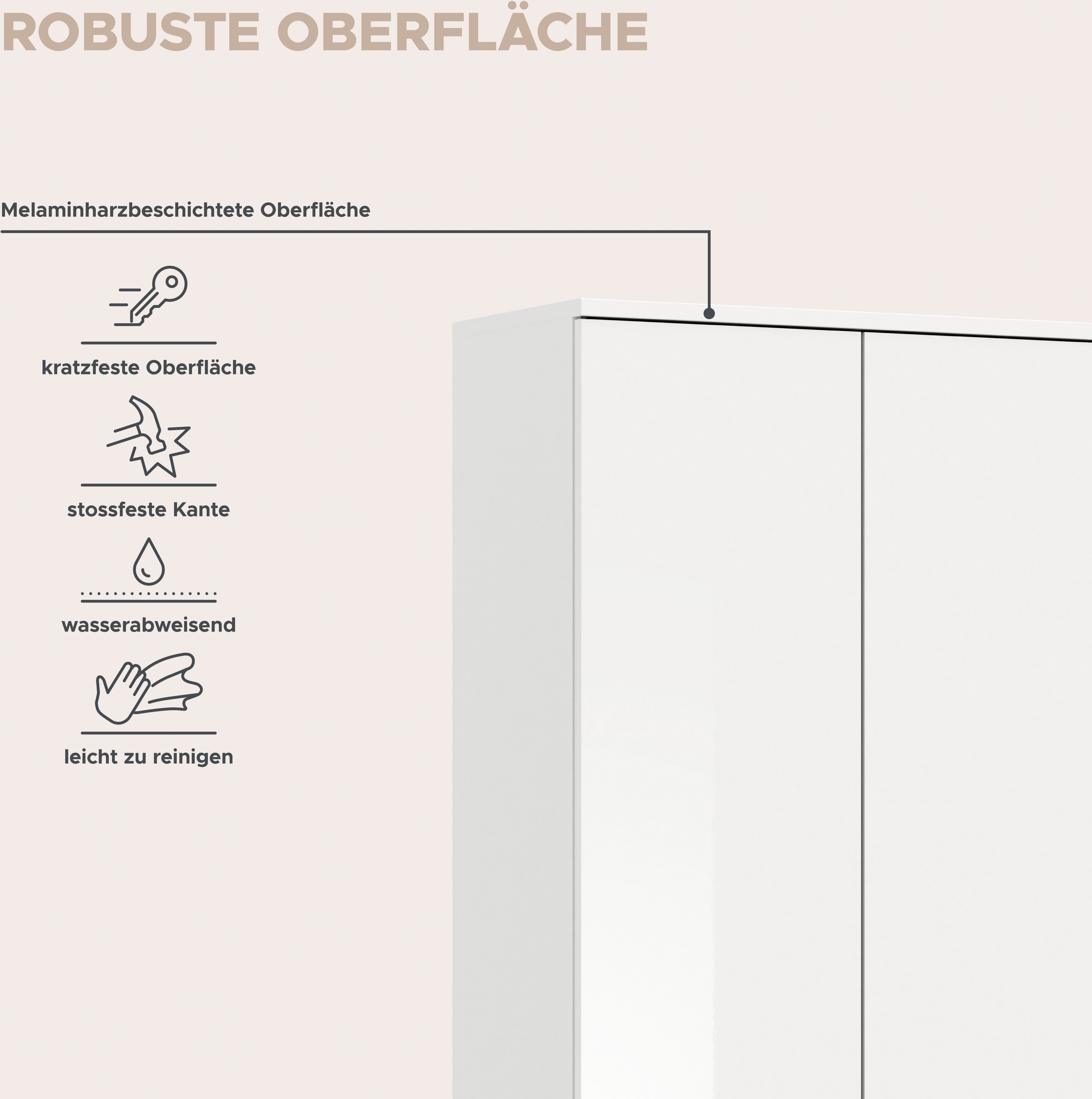 INOSIGN Halmeubelset Trondheim, Breedte 212 cm, 5-delig, bestaande uit: 2x garderobekast, 1 commode, 1 kledingstang, 1 legplank (set, 4-delig)