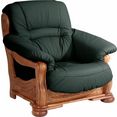max winzer fauteuil texas met een decoratief houten frame groen