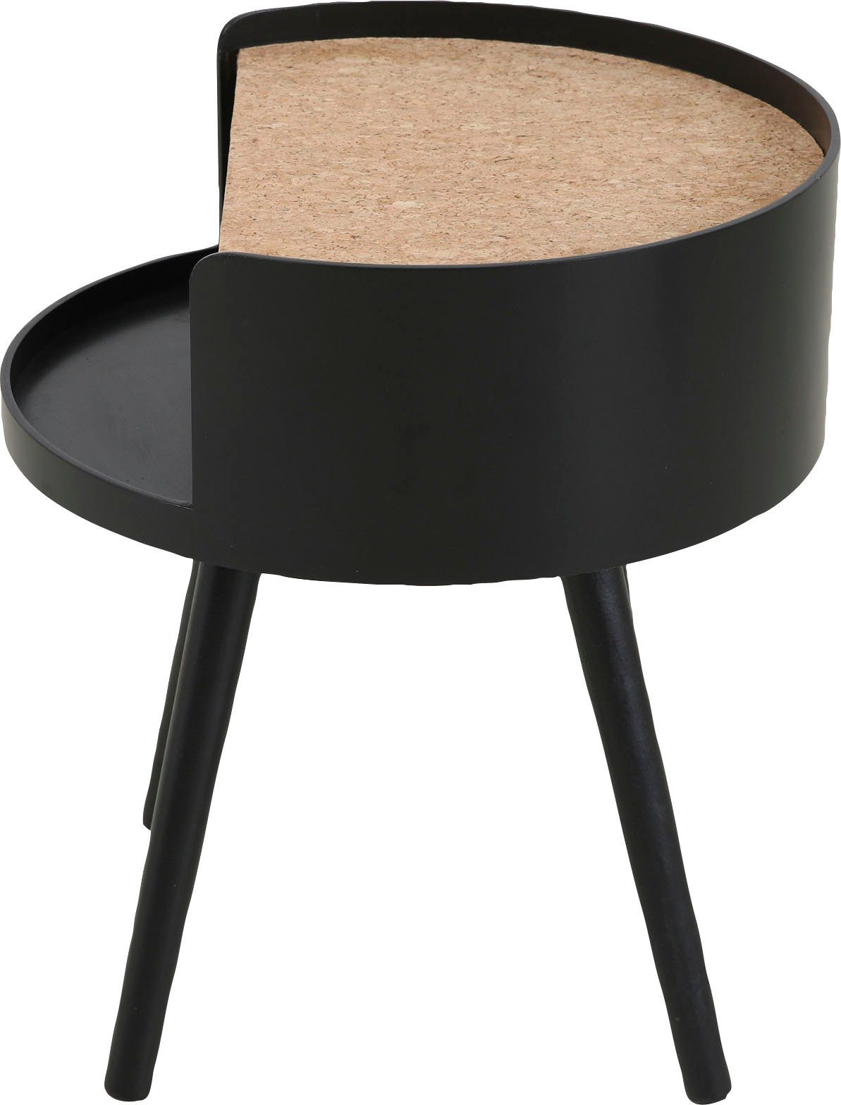 Home affaire Bijzettafel met bergruimte en planchet van kurk