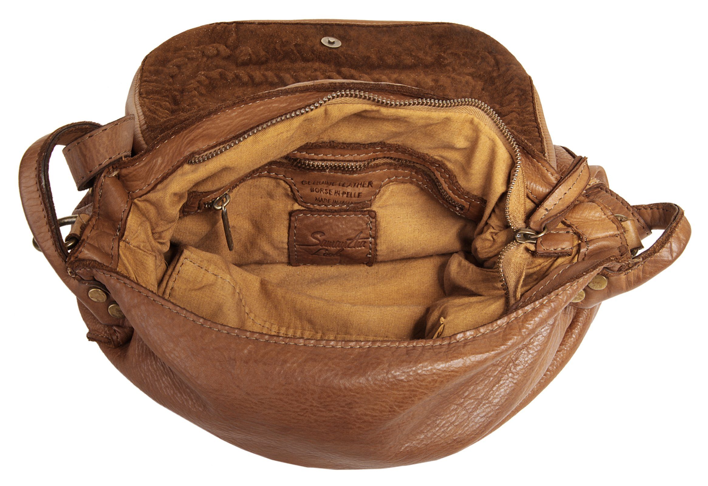 Samantha Look Schoudertas echt leer, made in italy