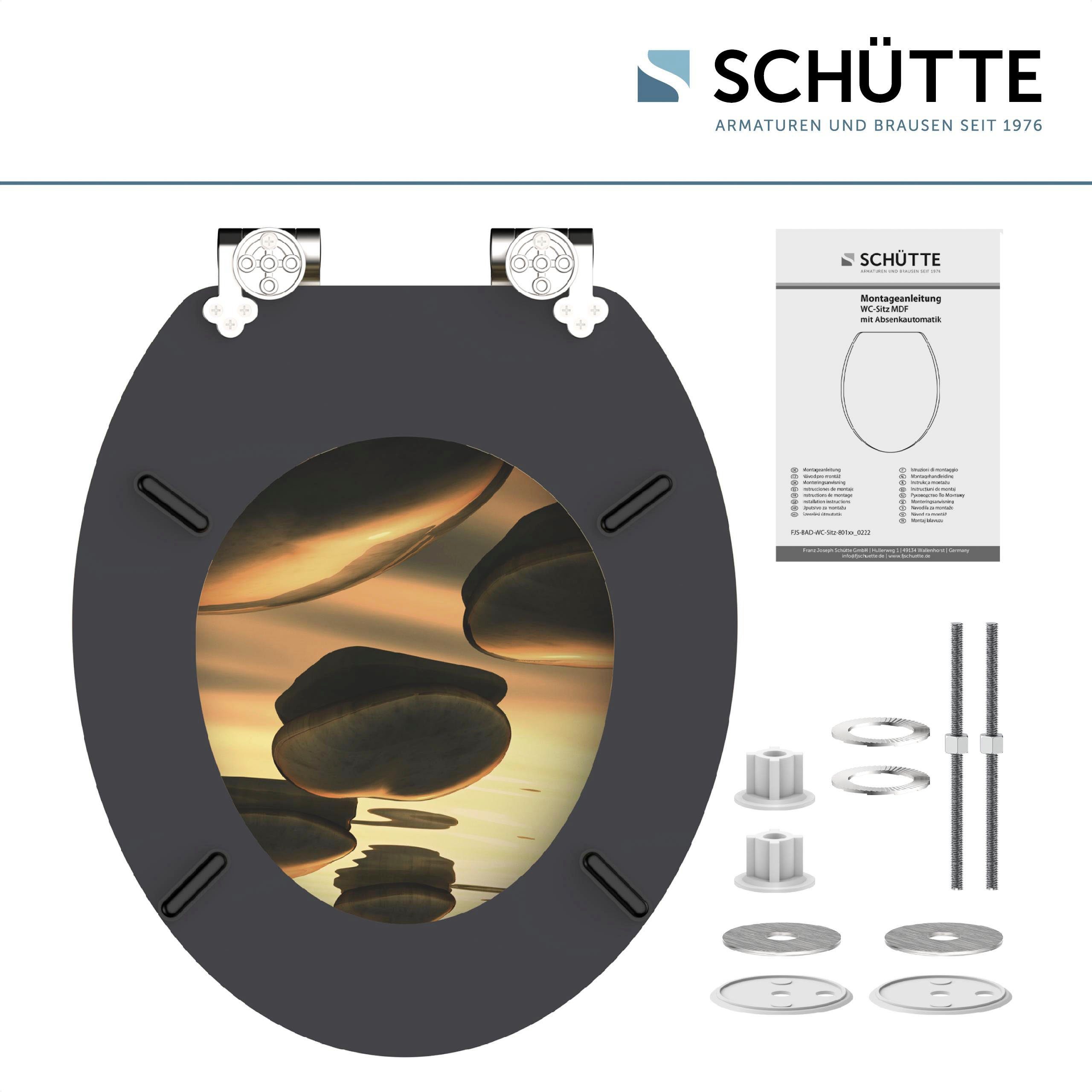Schütte Toiletzitting Sea stone met softclosemechanisme en houten mdf-kern