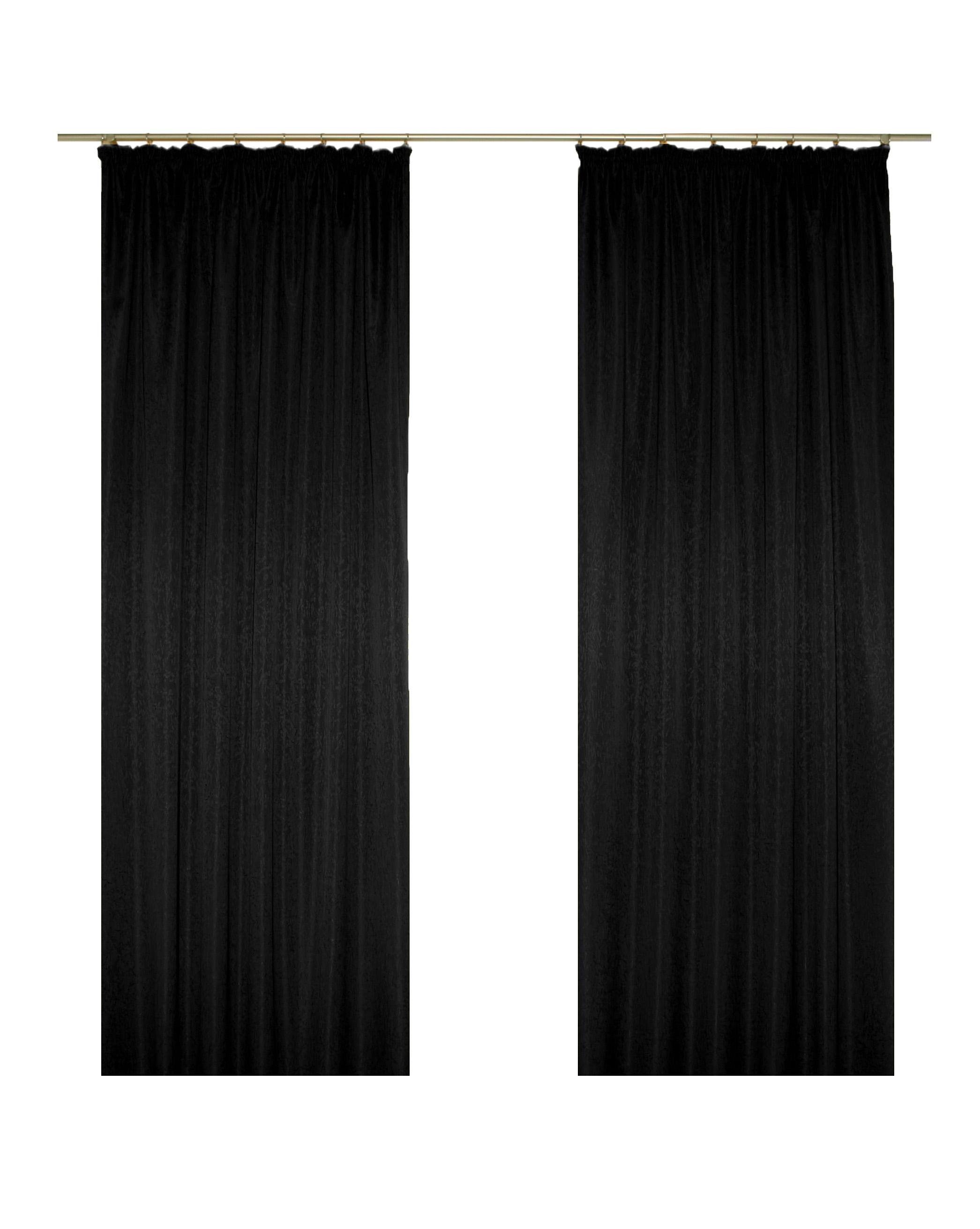 Wirth Gordijn Daria (1 stuk) kant & klaar gordijnen maat hxb: 225x135 cm zwart
