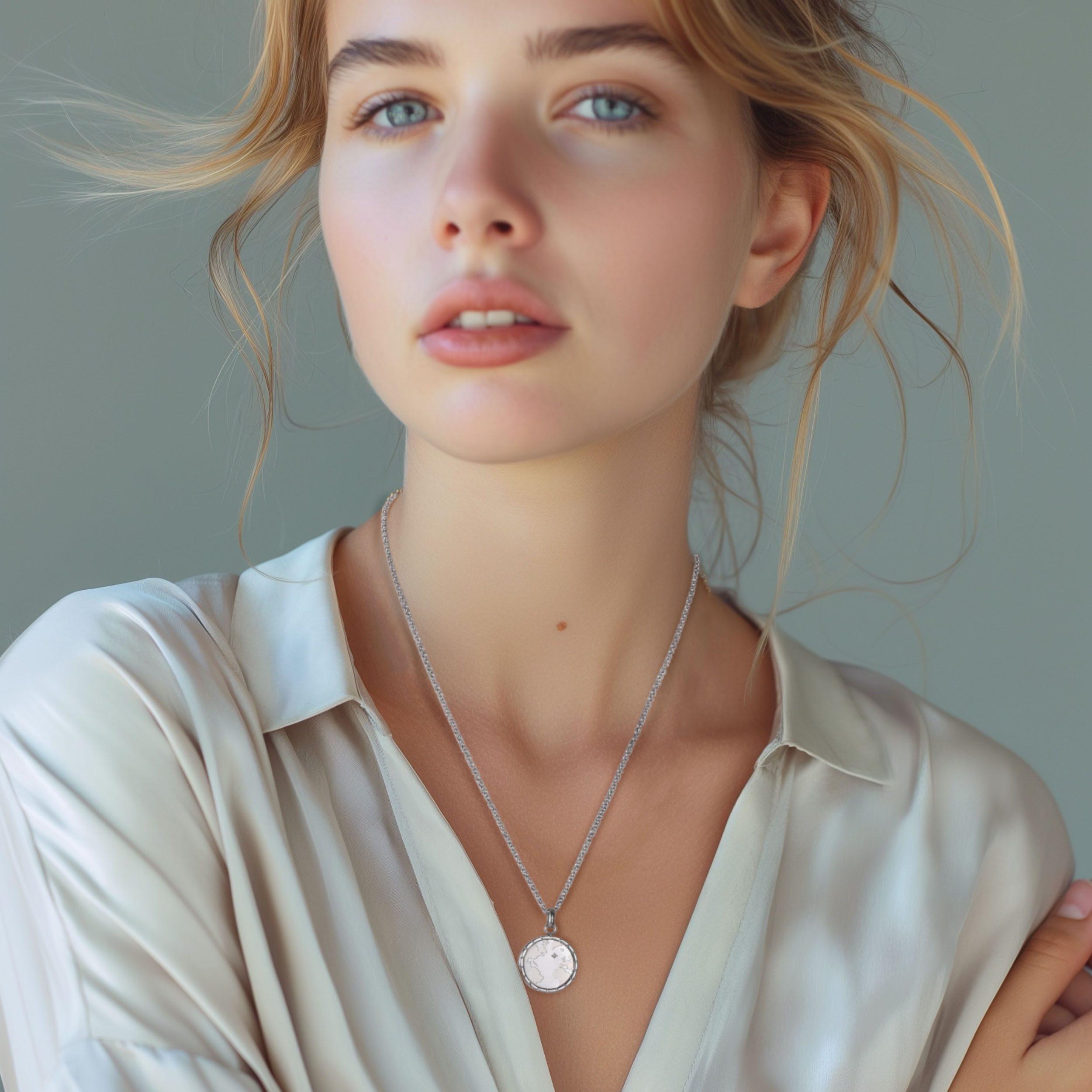 Firetti Ketting met hanger Sieraad cadeau roestvrij staal halssieraad halsketting planet earth wereld