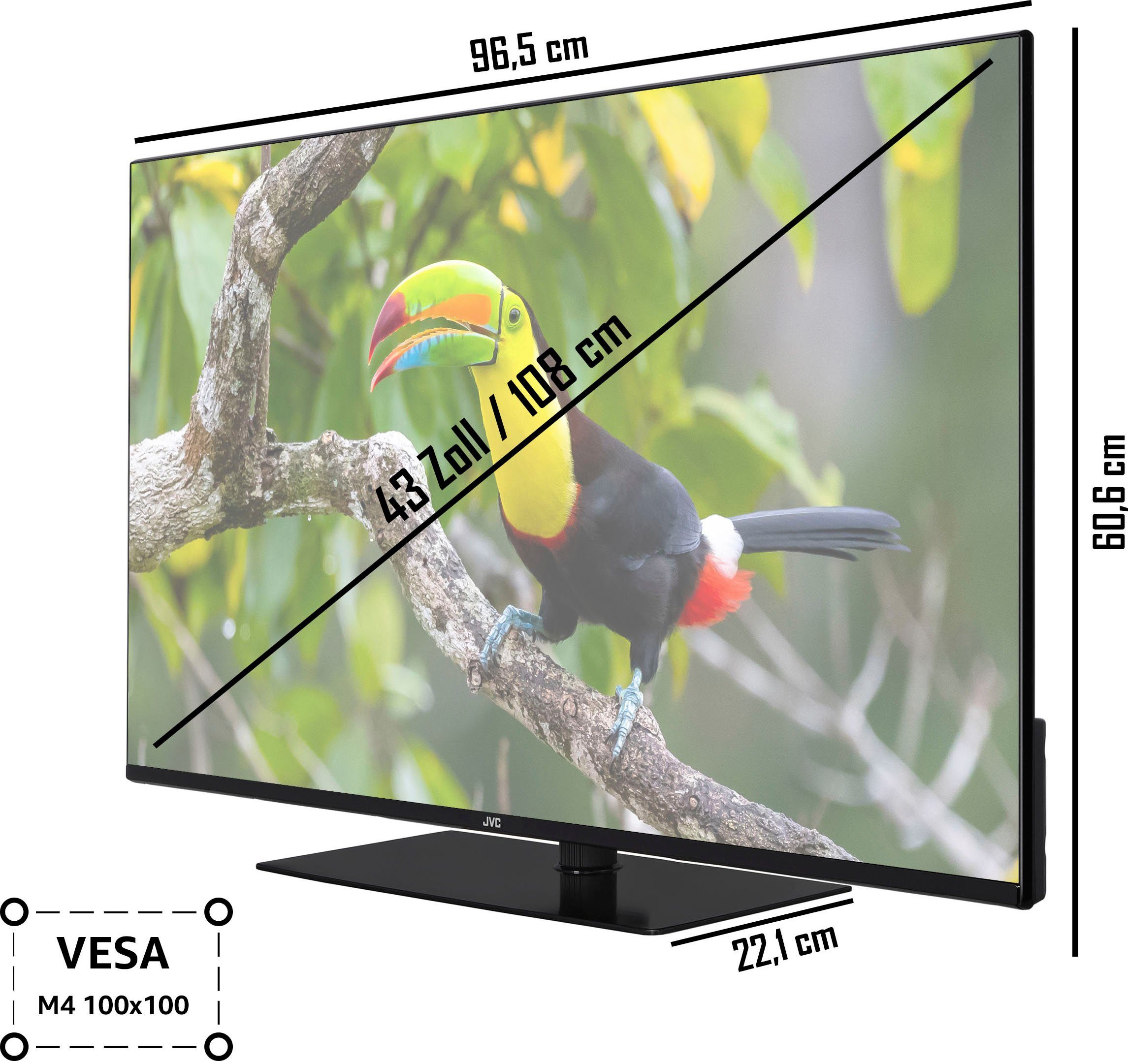 JVC Led-TV LT-43VU6355, 108 cm / 43", 4K Ultra HD, Smart TV