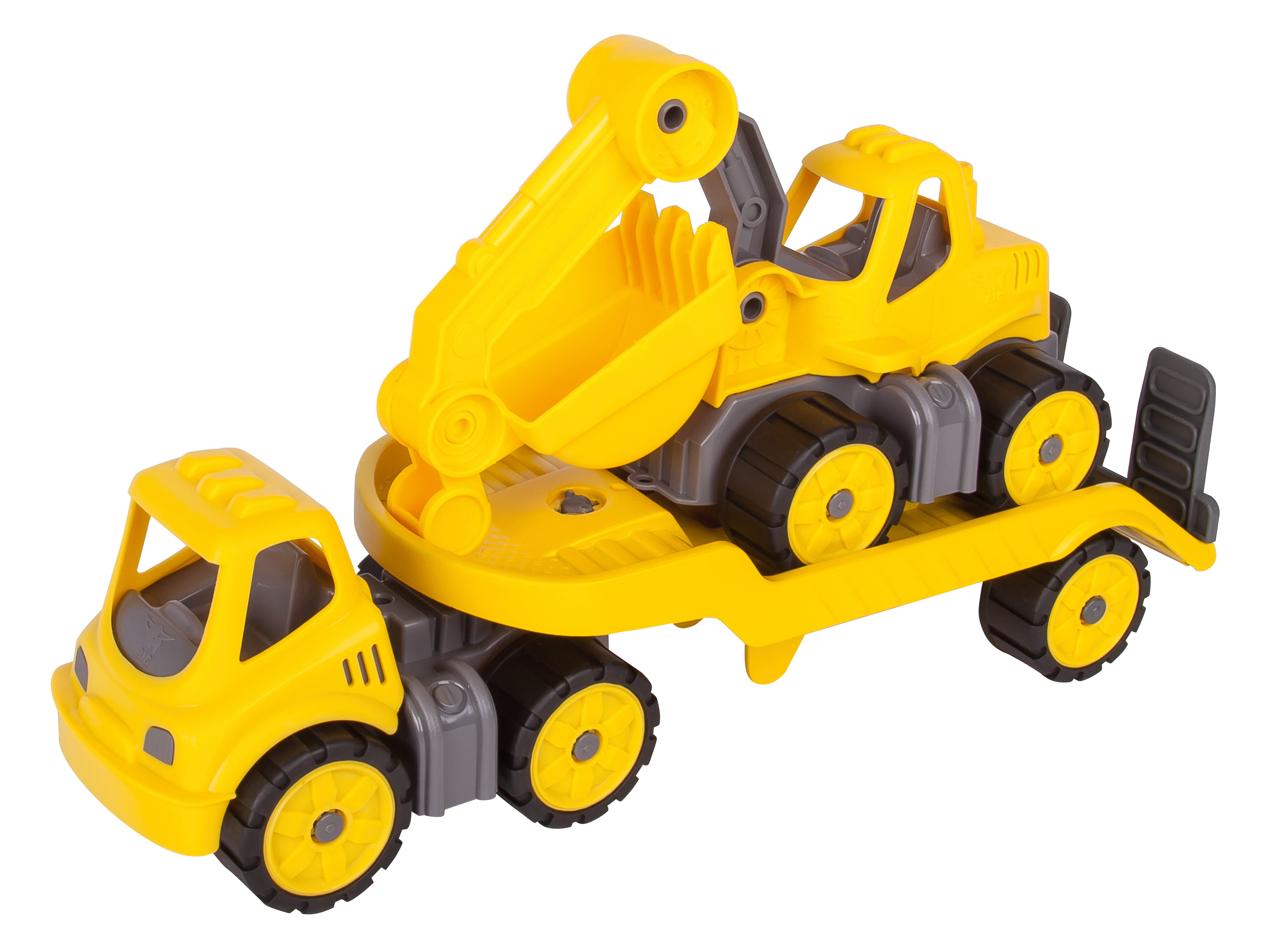 Otto - Big BIG speelgoedauto, BIG Power Worker Mini Transporter en Graafmachine geel (2-dlg.)