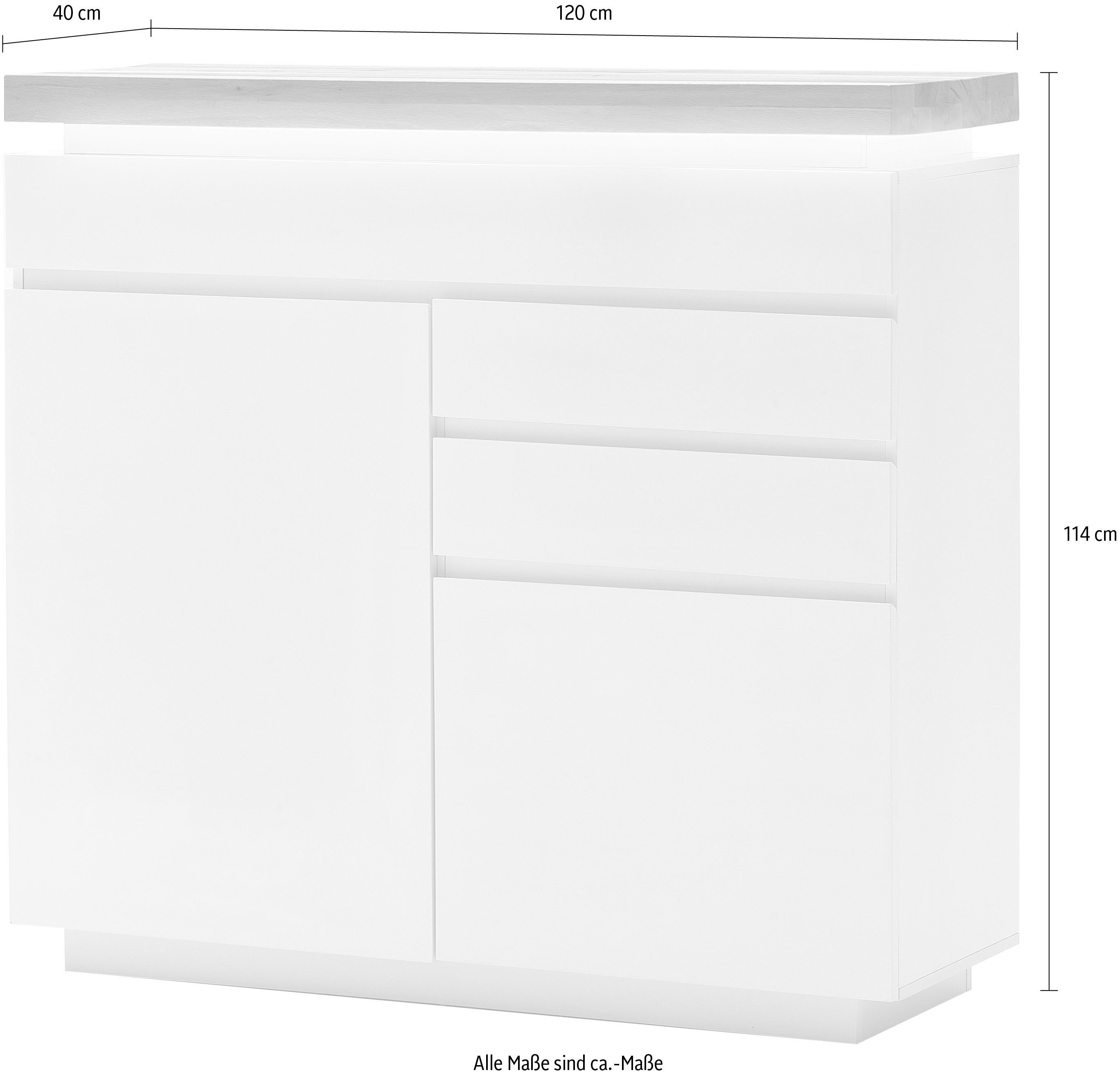 MCA furniture Dressoir Romina met ledverlichting wit dimbaar, incl. afstandsbediening
