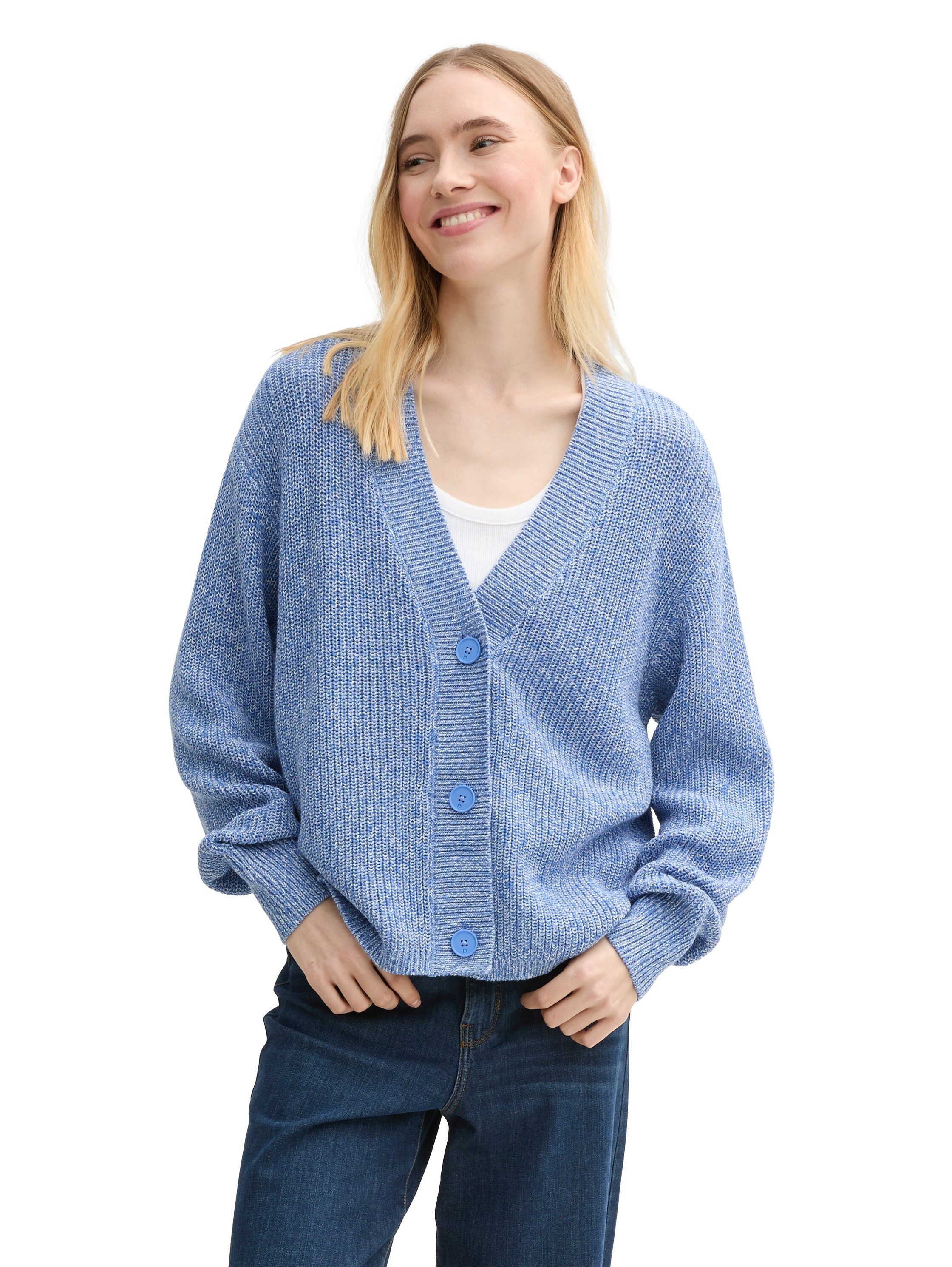 Tom Tailor Denim Cardigan met breistructuur en knoopsluiting