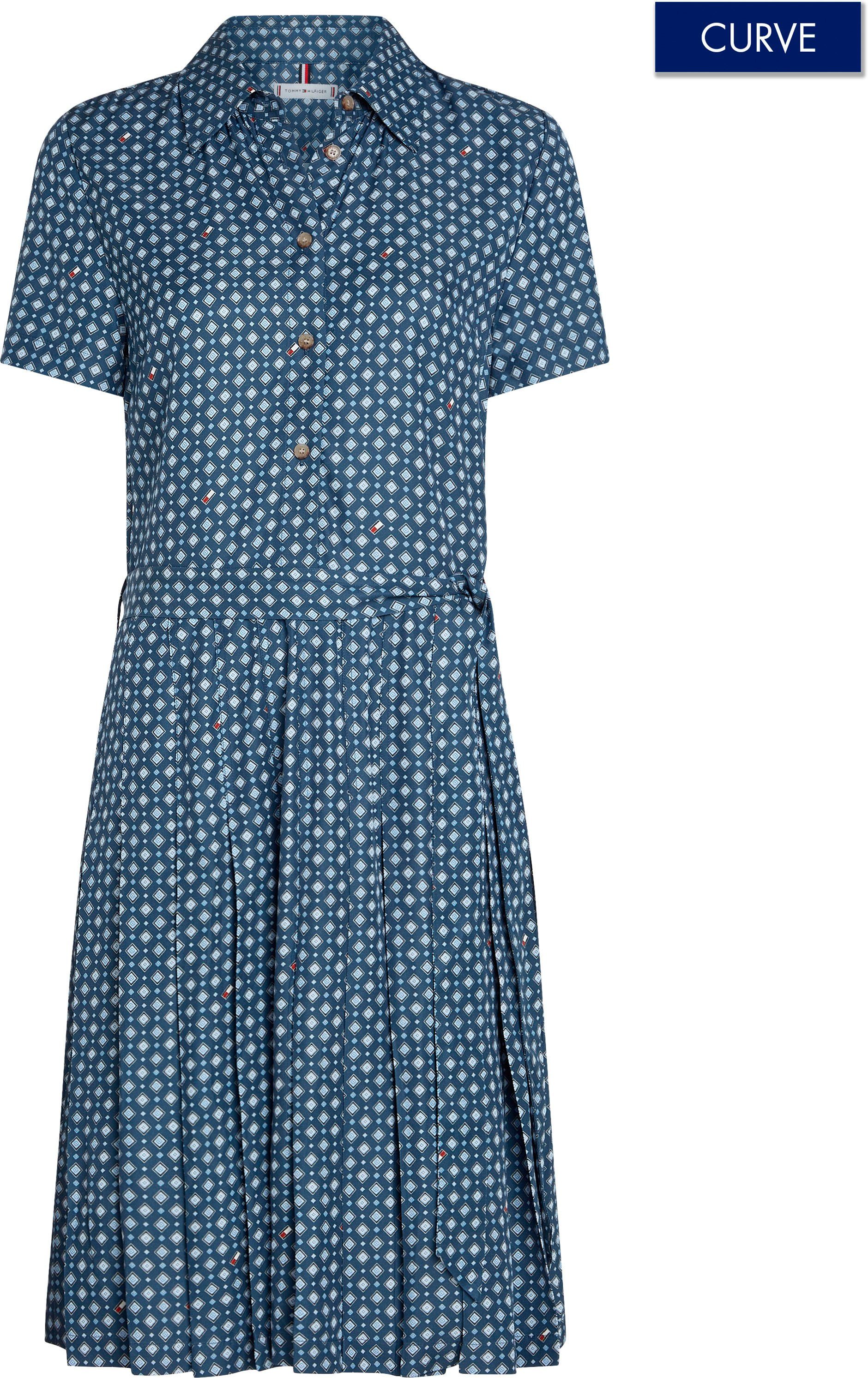 Tommy Hilfiger Curve Jurk met overhemdkraag CRV FOULARD PLEATED SHIRTDRESS