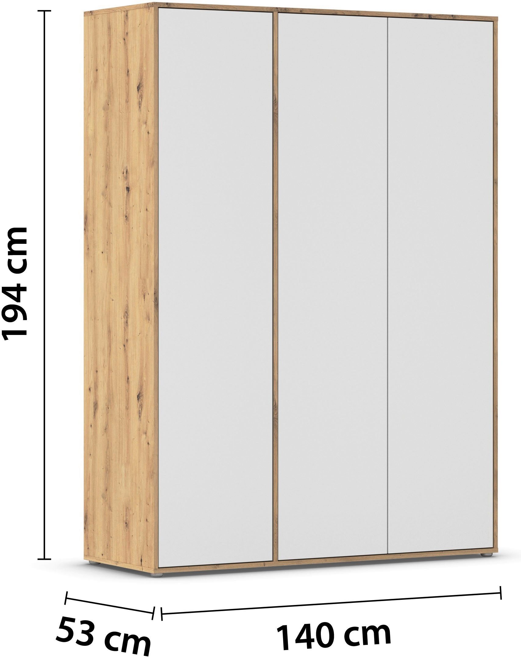 rauch Draaideurkast Kledingkast Kast Garderobe Wasmand NABILA veel Opbergruimte in 2 breedtes met push-to-open functie bestseller made in germany