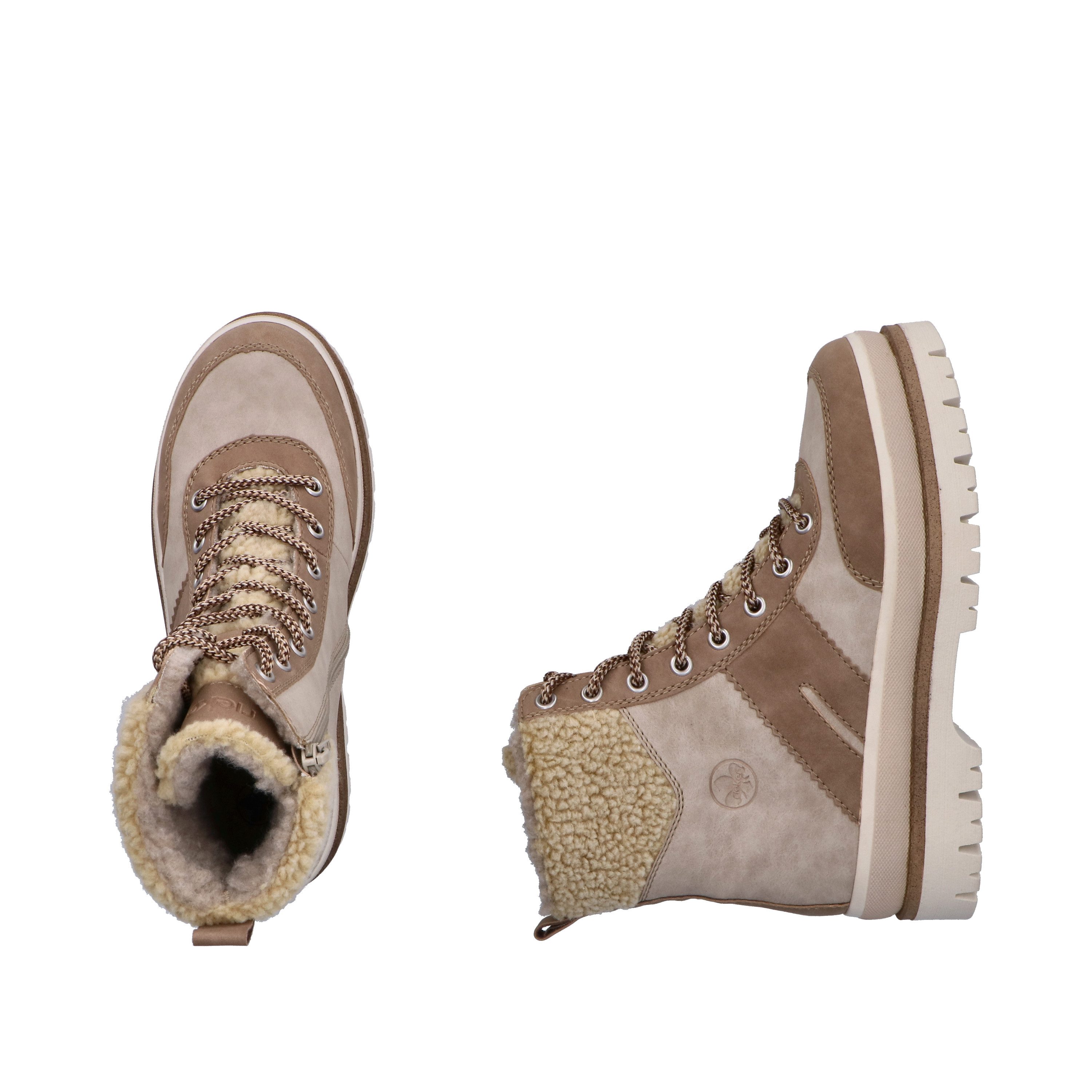 Rieker Winterlaarsjes Plateauzolen, winterlaarzen, veterboots met binnenritssluiting
