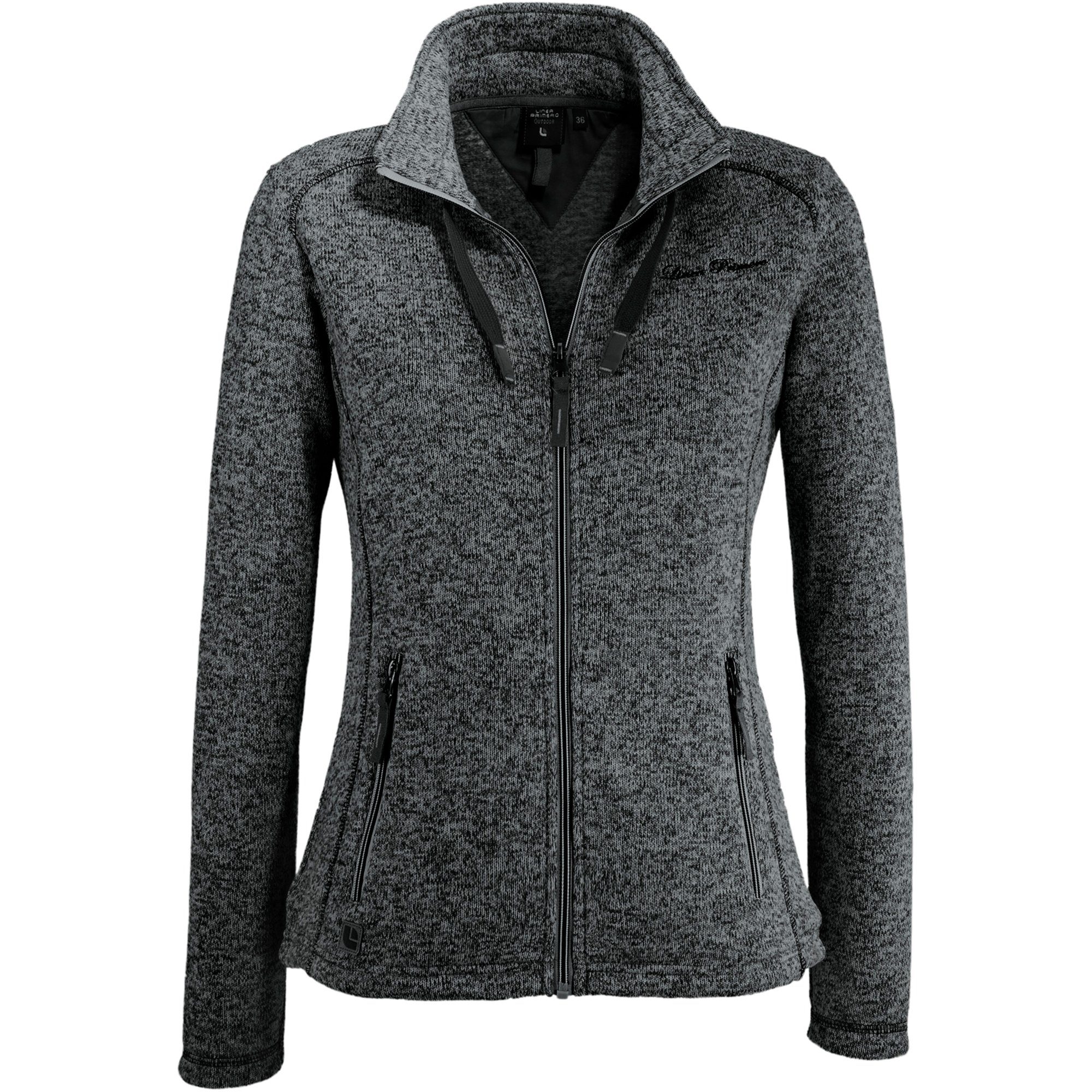 DEPROC Active Gebreid fleecejack LUVERNE WOMEN Contrasterende ritssluiting