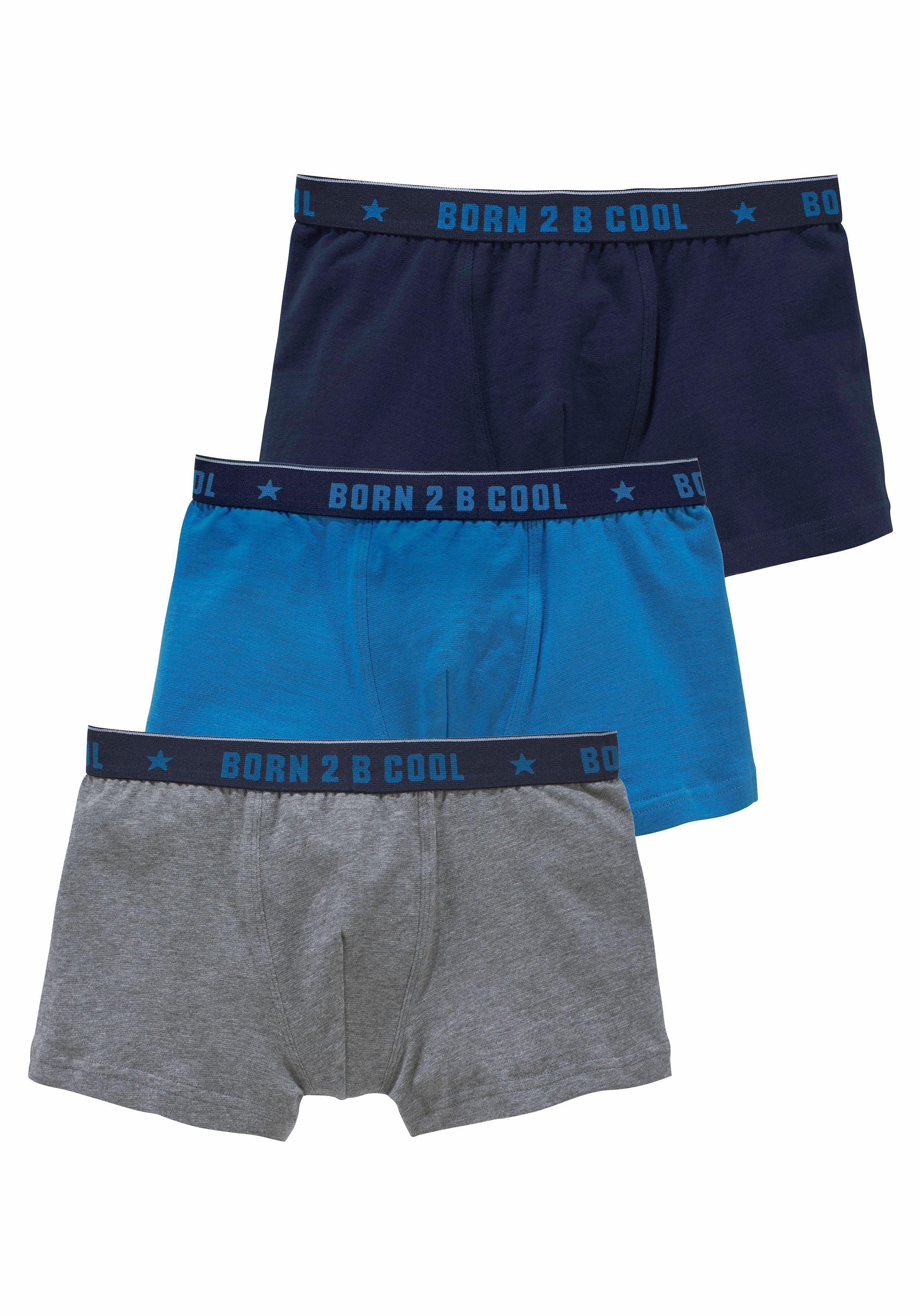 AUTHENTIC UNDERWEAR Boxershort voor heren met "born 2 b cool" band (set, 3 stuks)