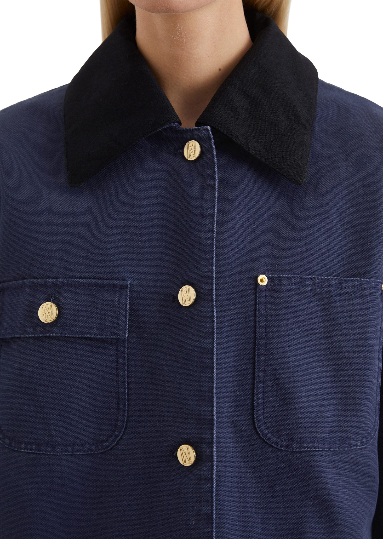 Marc O'Polo Canvasjack met contrasterende kraag