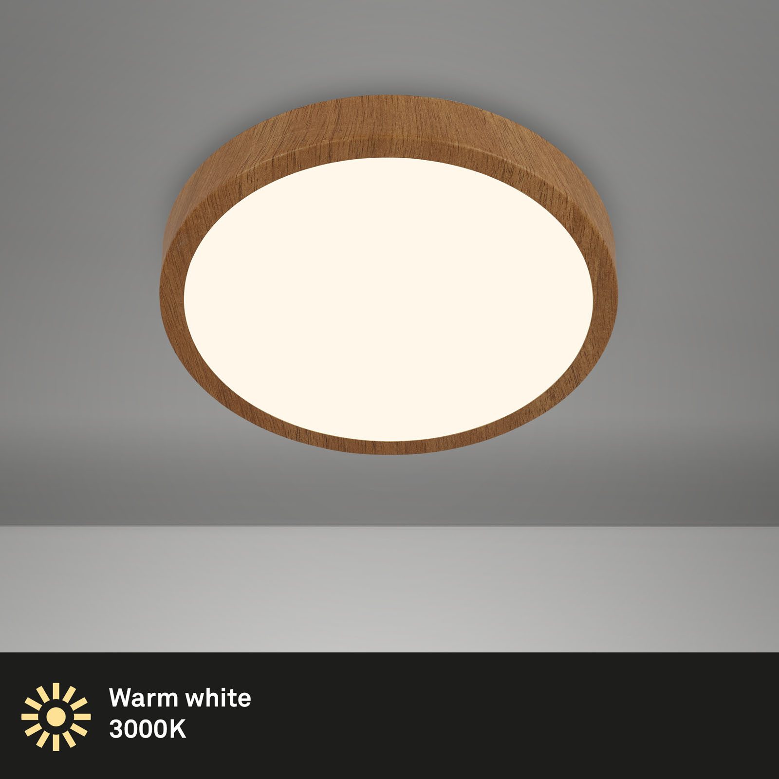 Briloner Leuchten Plafondlamp RUNA WOOD