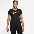 nike runningshirt dri-fit swoosh run womens running (plus size) zwart