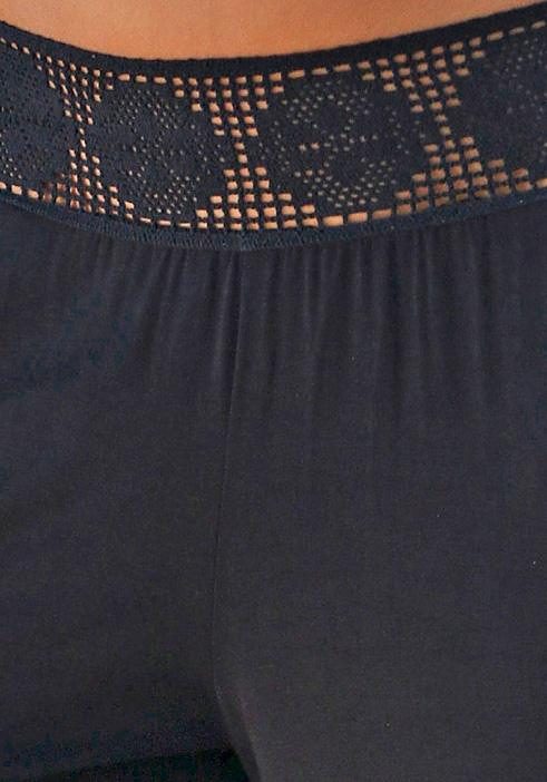 Lascana Strandbroek met gehaakte tailleband en zakken, jersey broek, elastisch, comfortabel