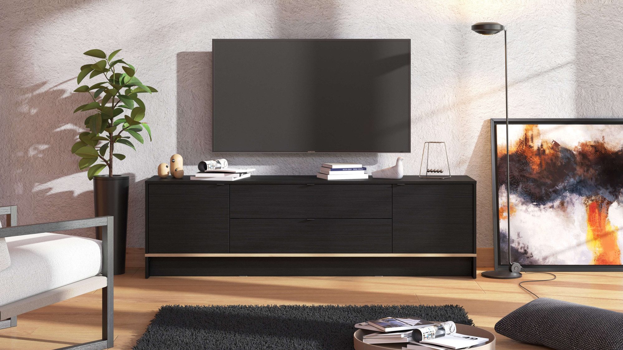 INOSIGN Tv-meubel Lille Lowboard, Breite 182,5 cm, TV-Schrank, TV-Ständer, viel Stauraum