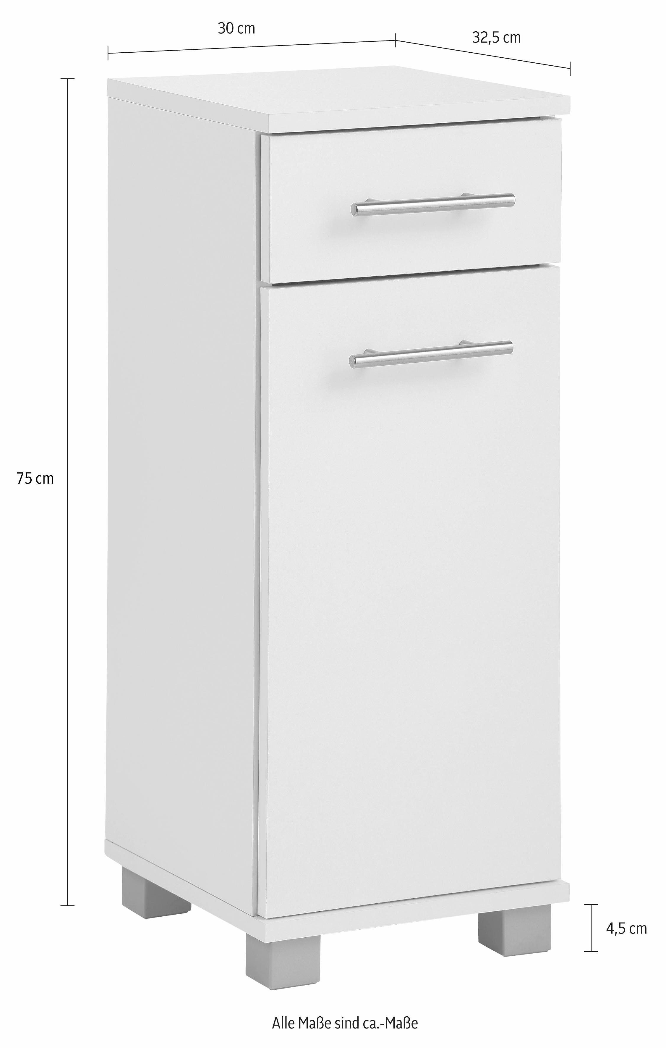welltime Smalle kast Emmi, breedte 30 cm Verwisselbare deurstop, metalen beslag