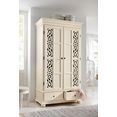 premium collection by home affaire draaideurkast arabeske van gedeeltelijk massief hout met mooie ornamenten op de deurfronten wit