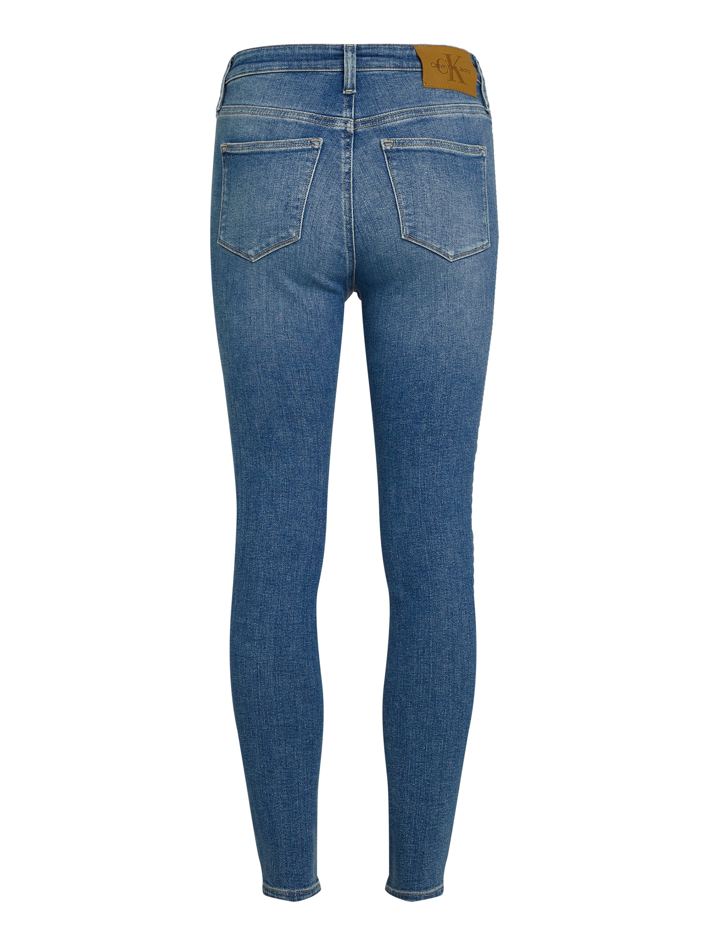 Calvin Klein Skinny fit jeans HIGH RISE SUPER SKINNY ANKLE met stone-wash look met muntzakje