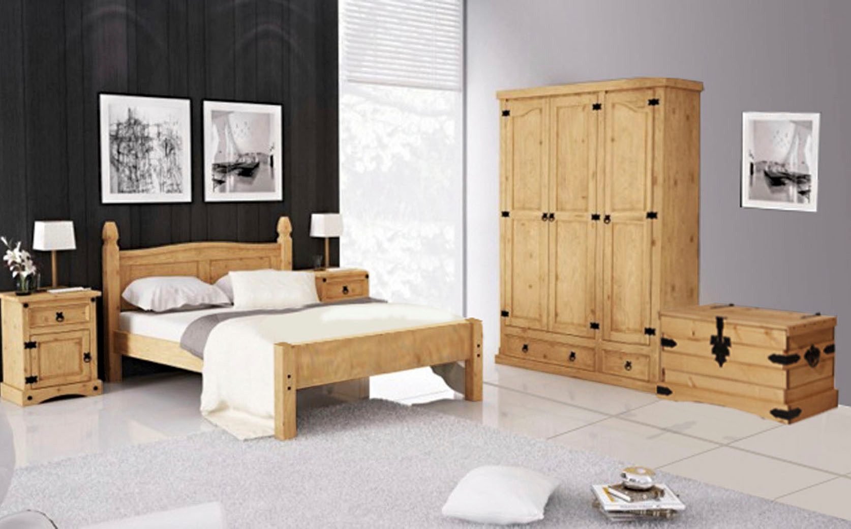 Home affaire Kledingkast Houten oppervlak honingkleurig gewaxed (1 stuk) kledingkasten beige