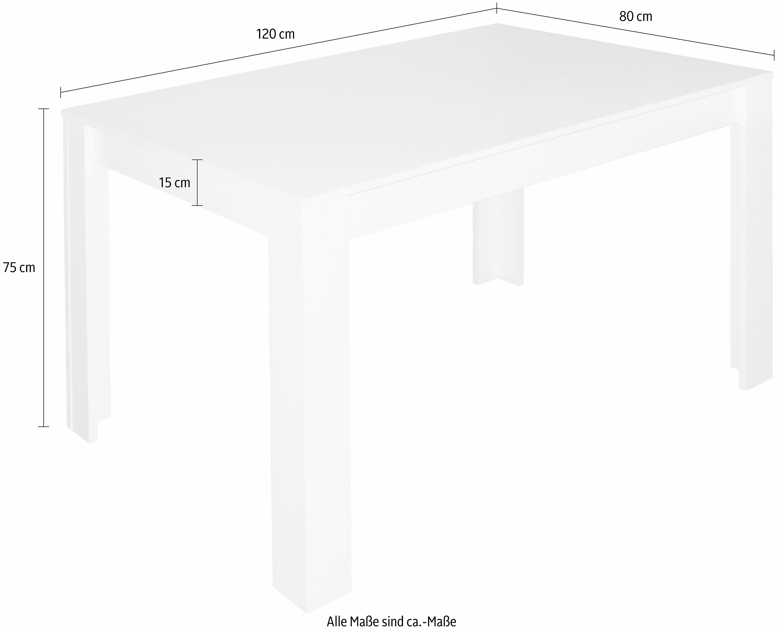 Mäusbacher Eettafel Breedte 80/110/120 cm met lade
