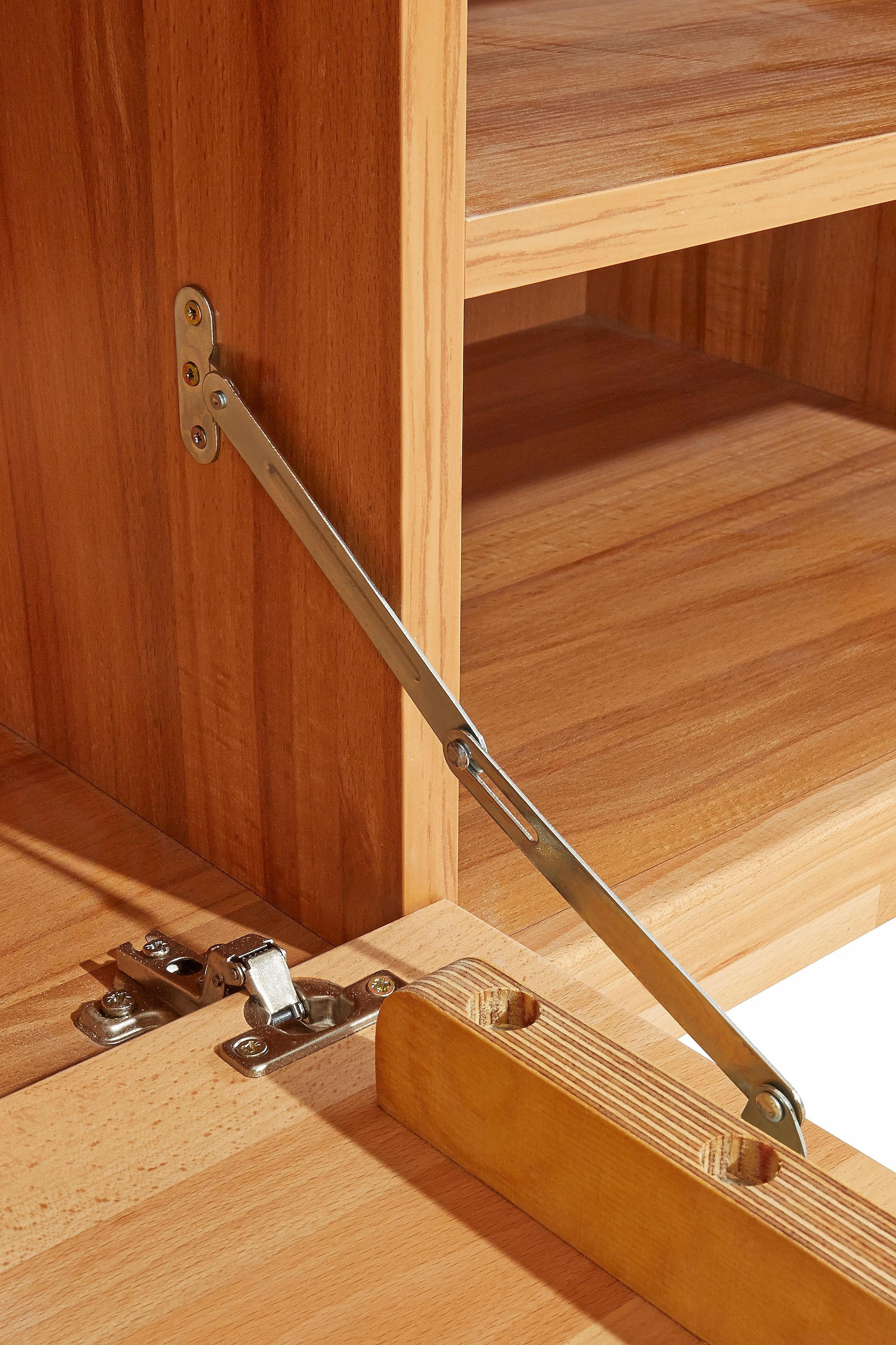 Home affaire Wandmeubel Logo, fronten massief hout, lichaam houtvezelplaat, variabele bodems (set, 5-delig)