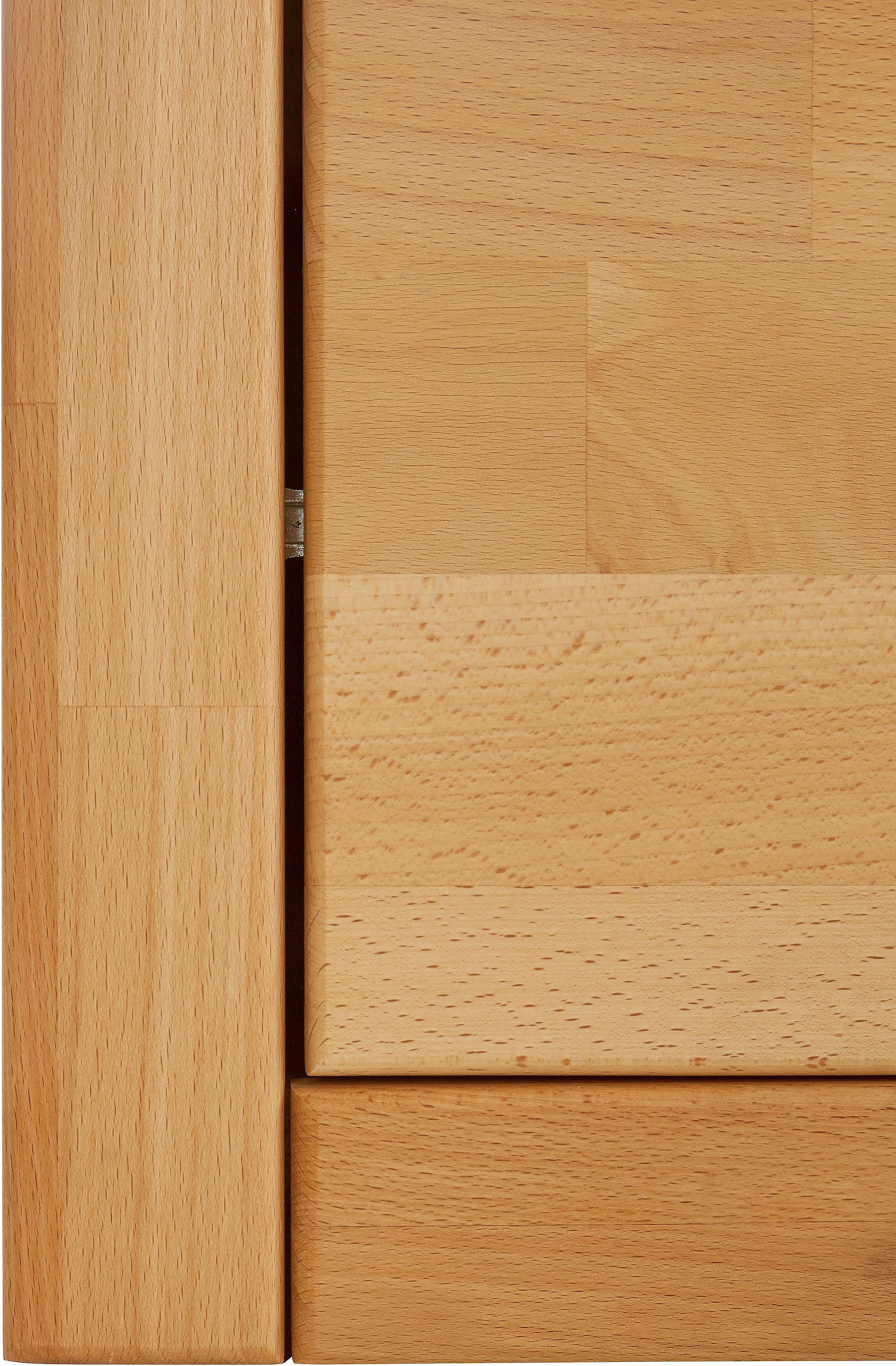 Home affaire Wandmeubel Logo, fronten massief hout, lichaam houtvezelplaat, variabele bodems (set, 5-delig)