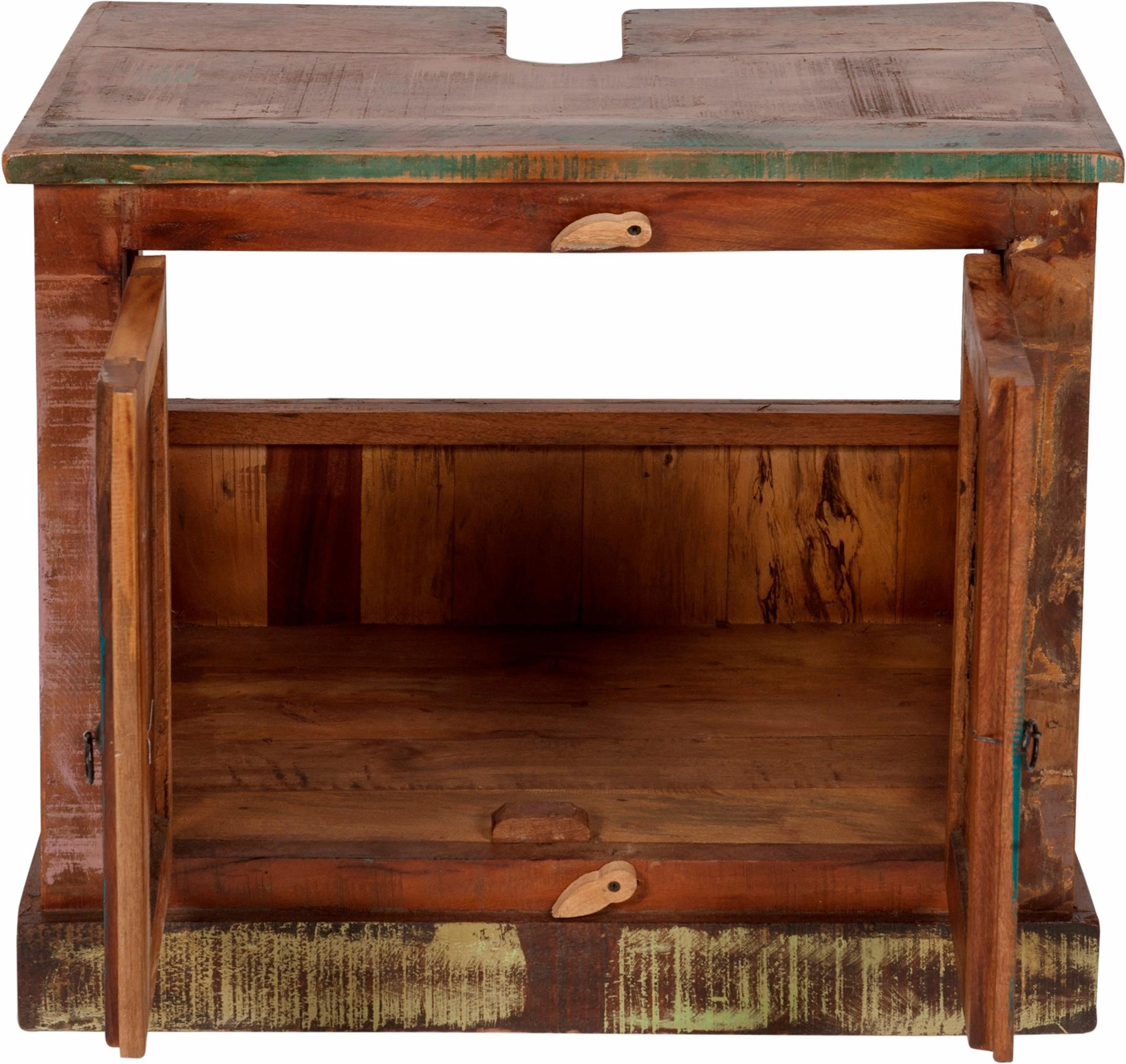 SIT Wastafelonderkast Riverboat van gerecycled gebruikt hout, shabby chic, vintage