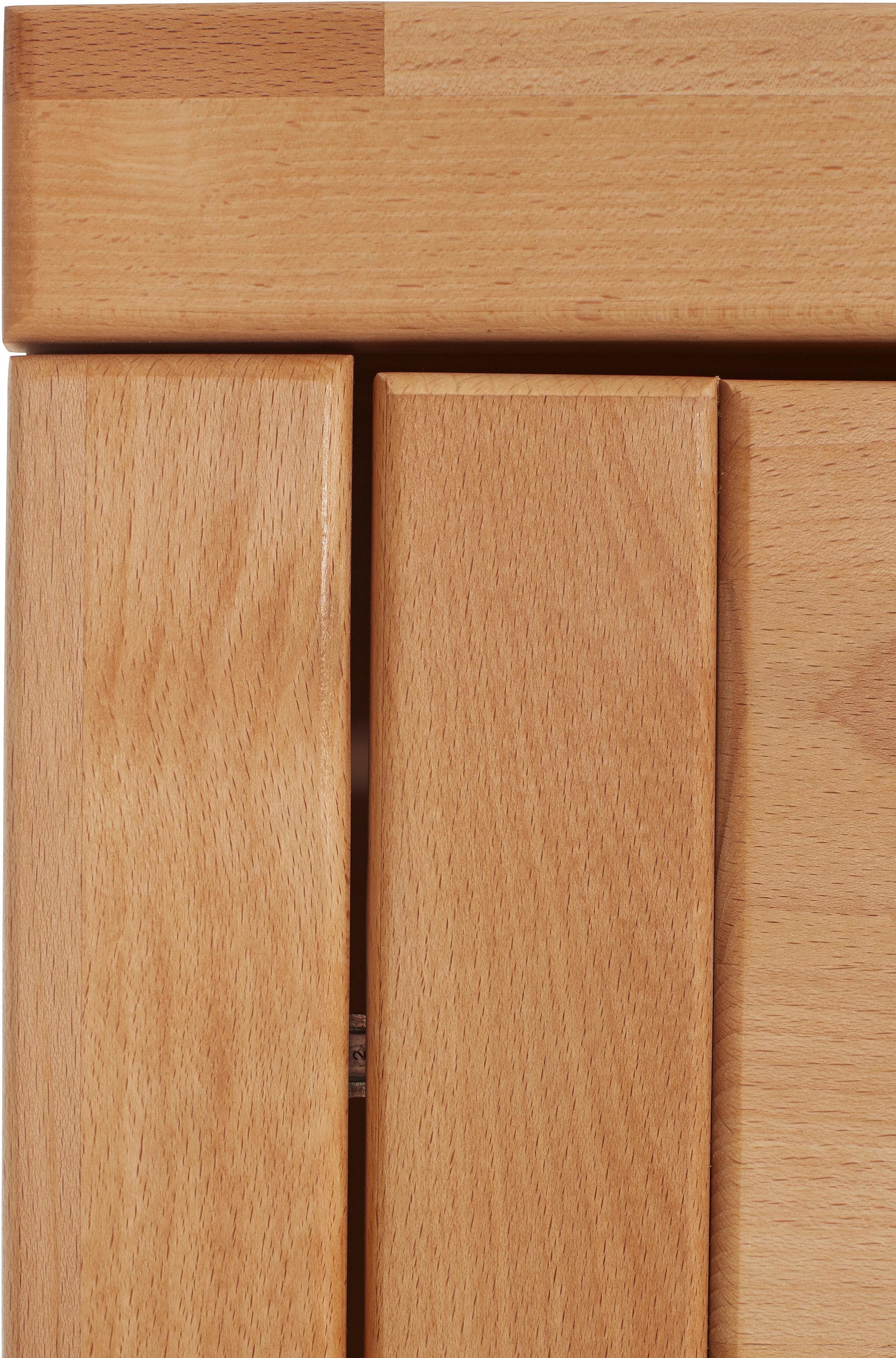 Home affaire Vitrinekast Logo, 100cm hoog, 42 cm diep, fronten massief hout, 6 vakken, variabele bodems