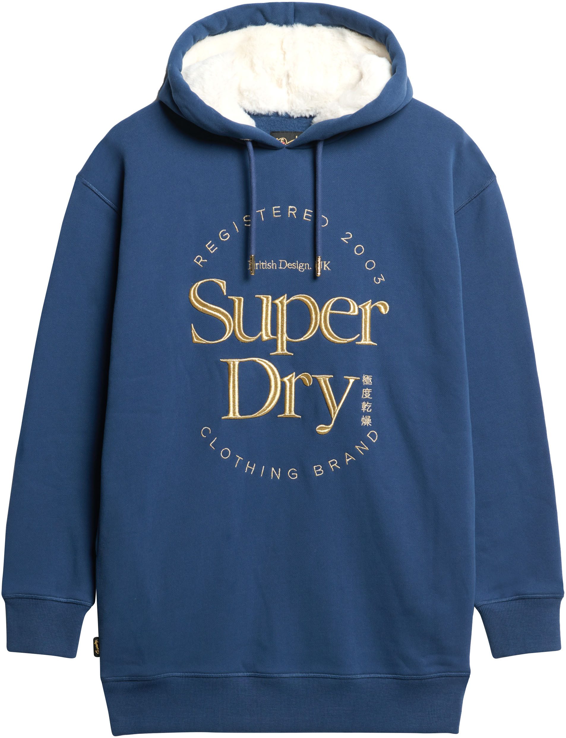 Superdry Jerseyjurk LUXE METALLIC LOGO HOOD DRESS