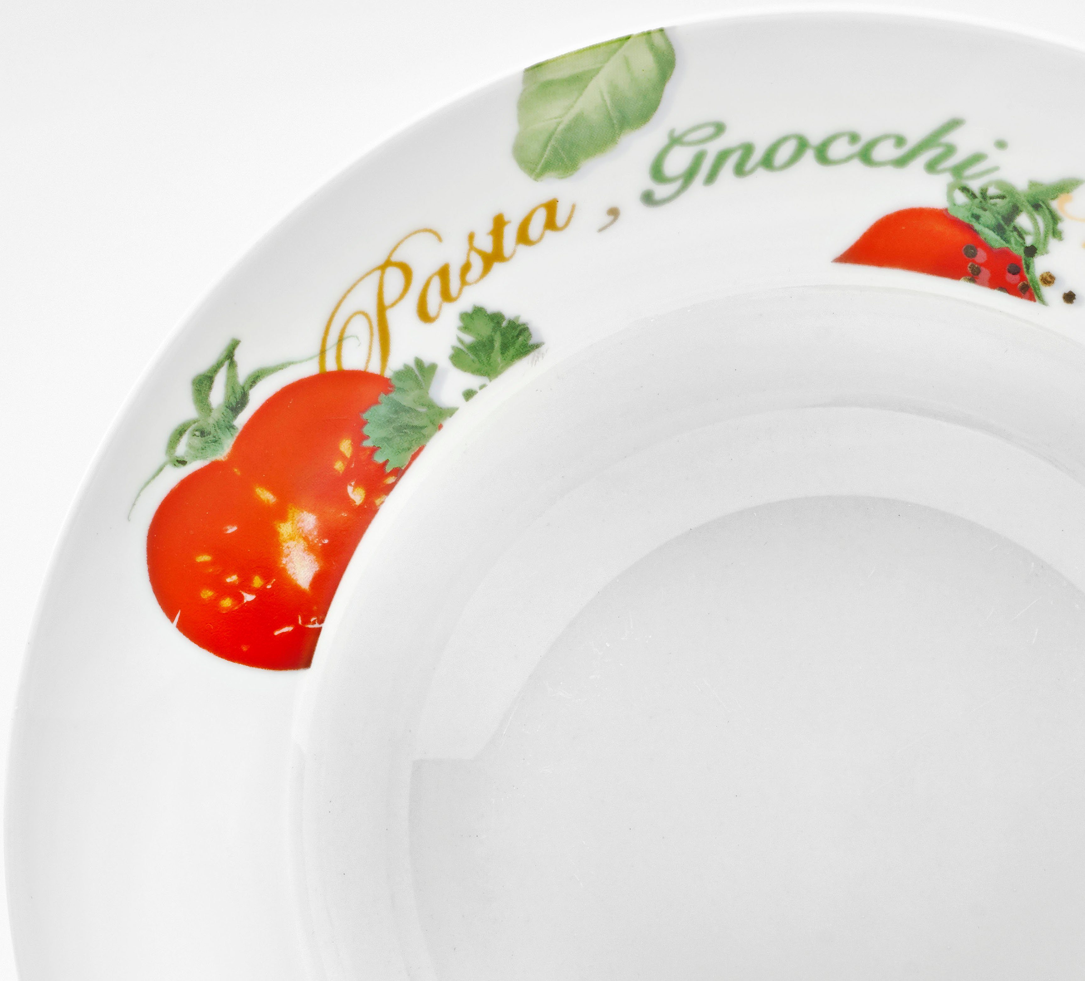 van Well Pastabord Milano Porselein, vaatwasmachine- en magnetronbestendig, Ø 27 cm (set, 6-delig)