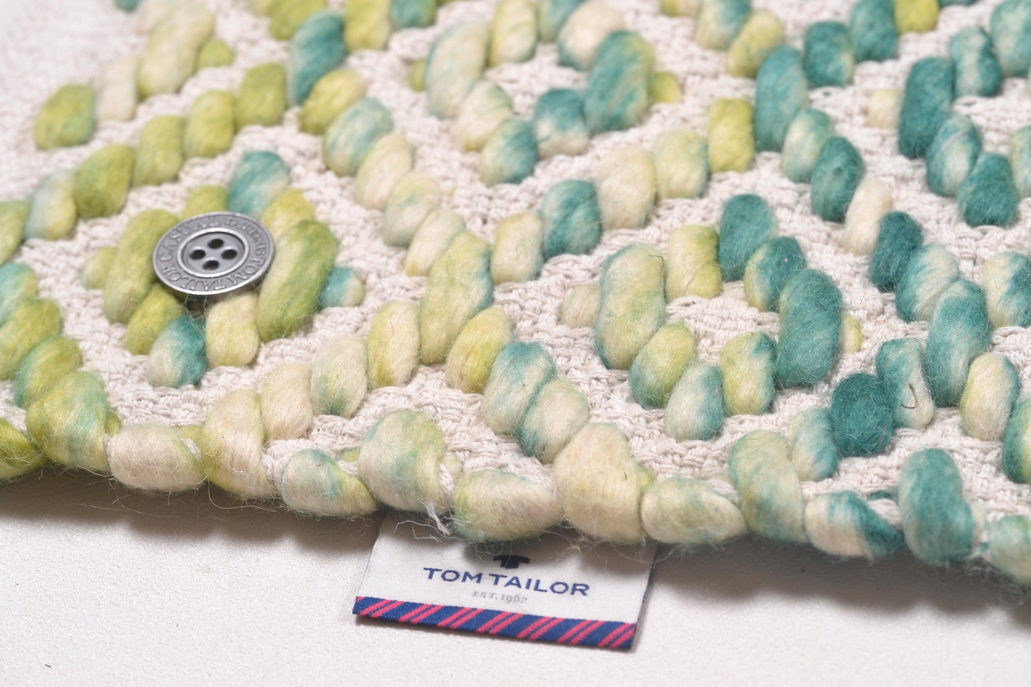TOM TAILOR HOME Wollen kleed Diamond zuivere wol, platweefsel, met de hand geknoopt