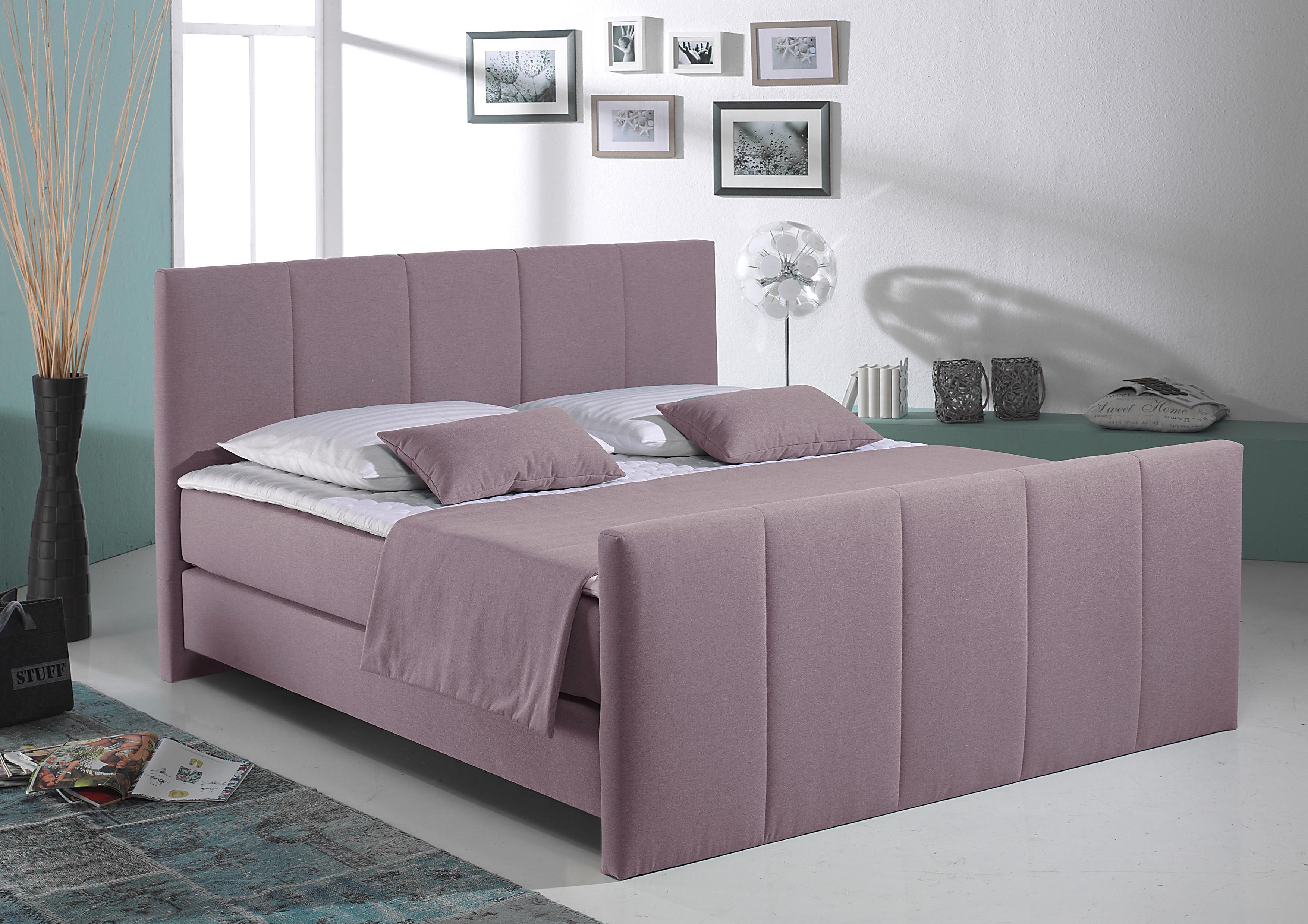 Home affaire Boxspring Portland in 3 breedten, 3 matrassoorten en 2 hardheden, incl. topmatras boxsprings paars