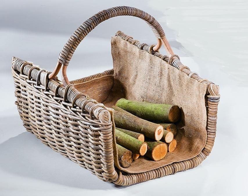 locker Mand voor haardhout manden & dozen grijs
