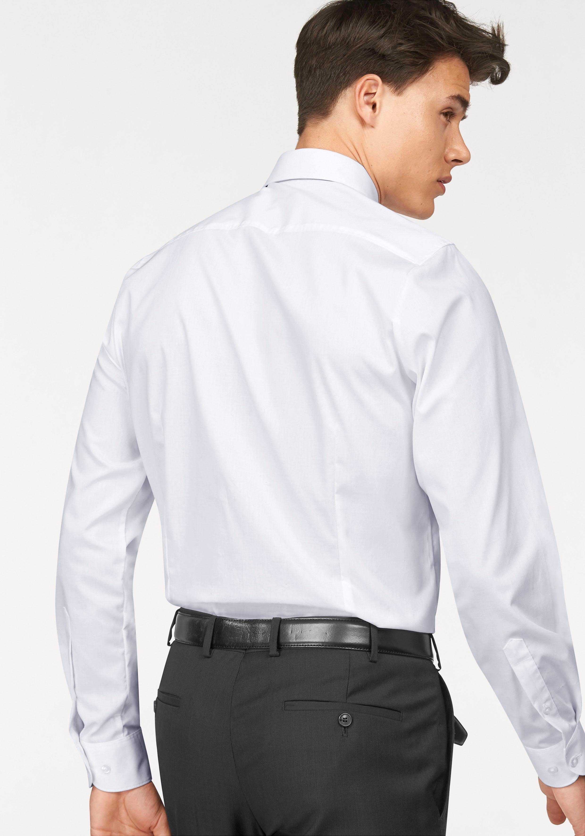 Bruno Banani Overhemd met lange mouwen Slim fit Vormvast door aandeel elastaan