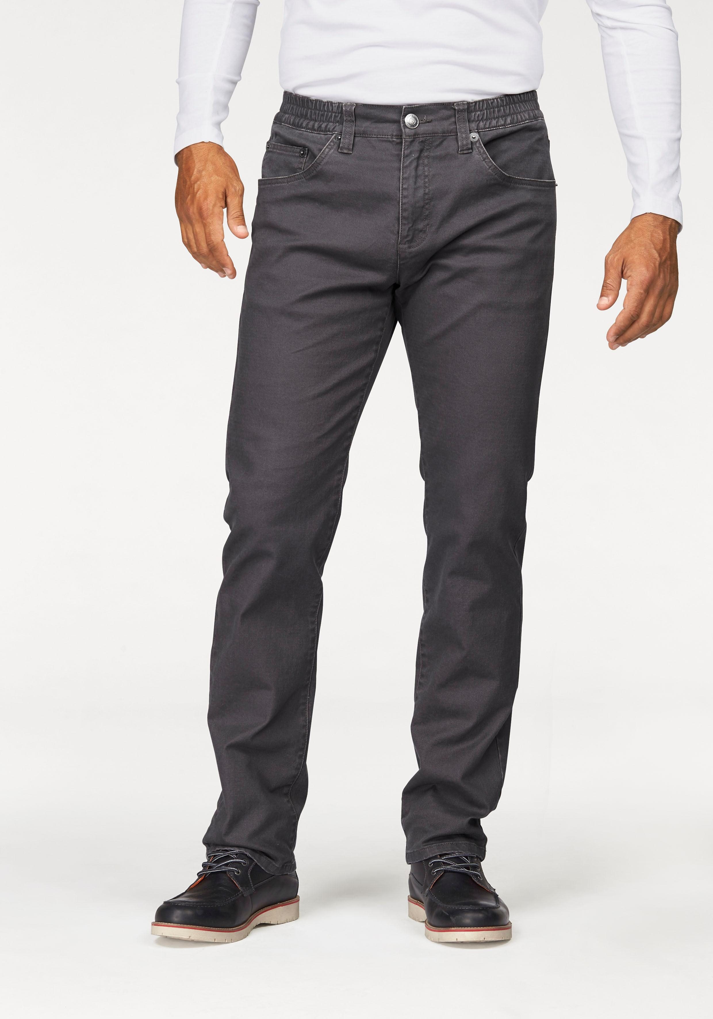 Man's World Broek met elastische band Stretch - comfortabel met elastiek opzij heren pantalons maat 54 grijs