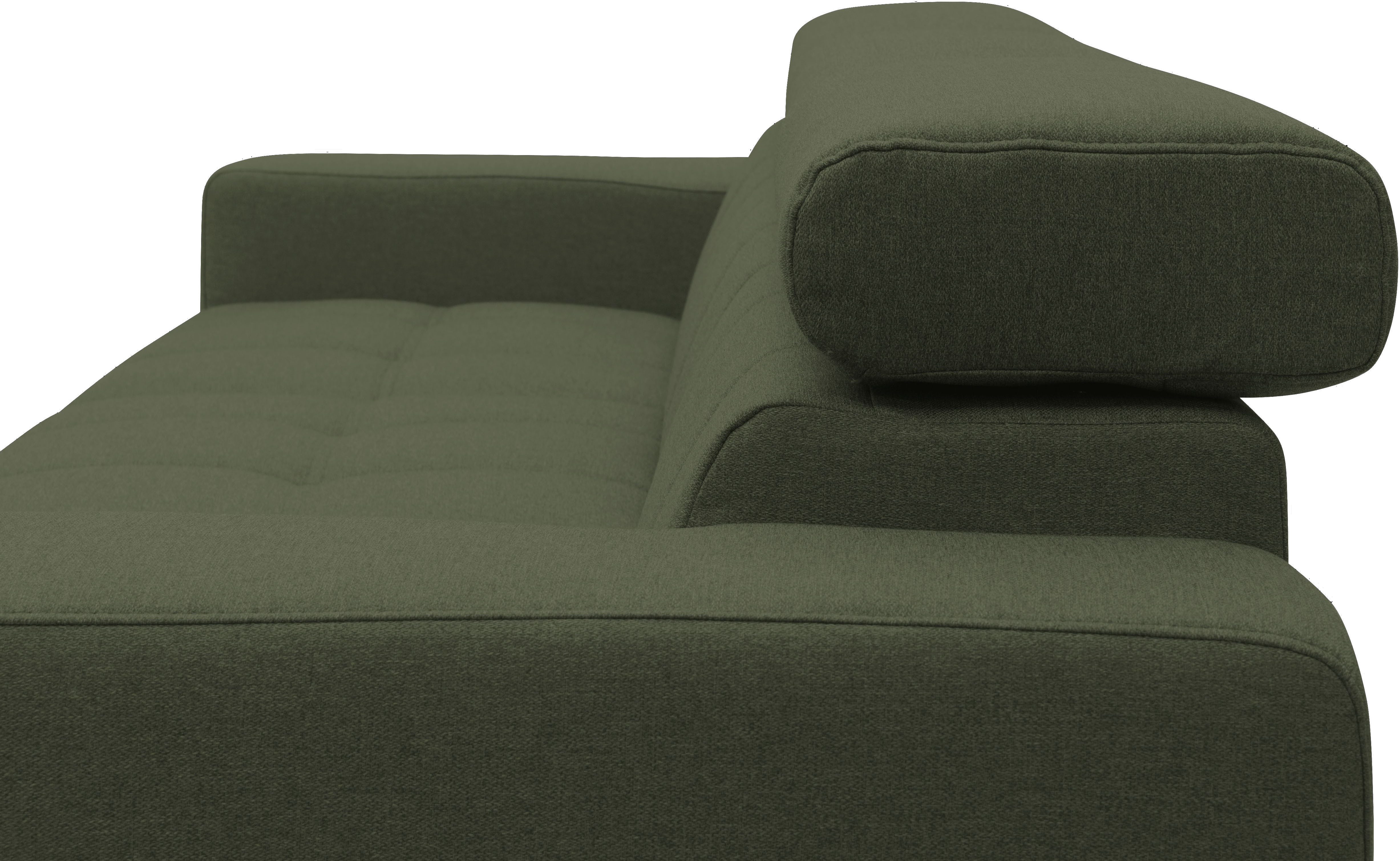 DOMO collection Hoekbank Trento L-vorm, met sledevoet of enkele voet naar keuze met verstelbare hoofdsteun, récamier links/rechts bestelbaar