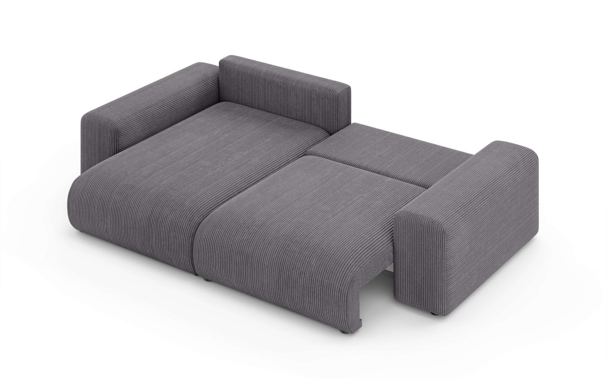 Home affaire Hoekbank LAKESIDE met bedfunctie en bedlade, B/D/H 257/166/84 cm L-vorm, recamiere aan beide zijden monteerbaar, golfondersteuning