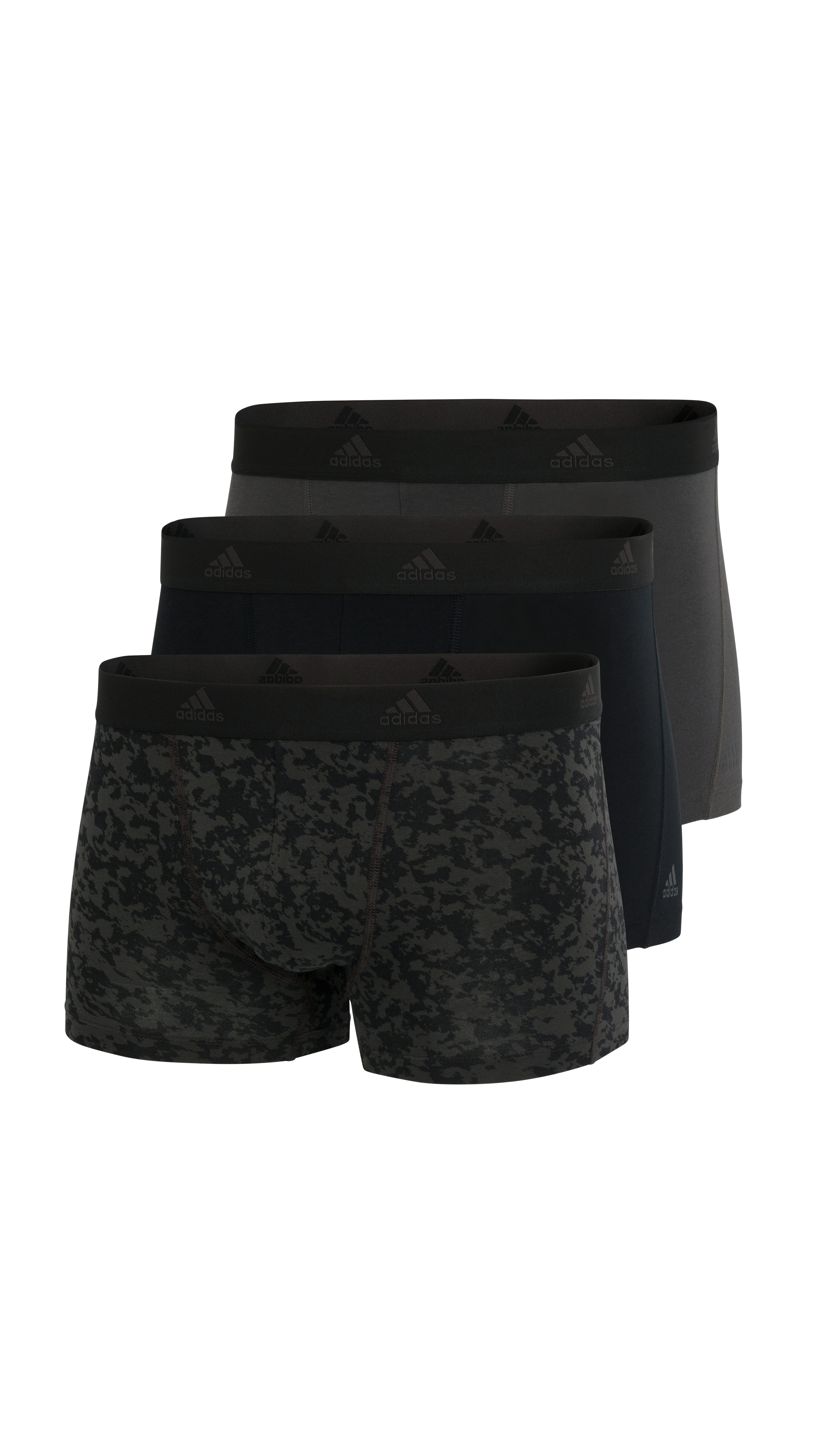 Adidas Boxershorts 3-pack flex cotton zwart-grijs