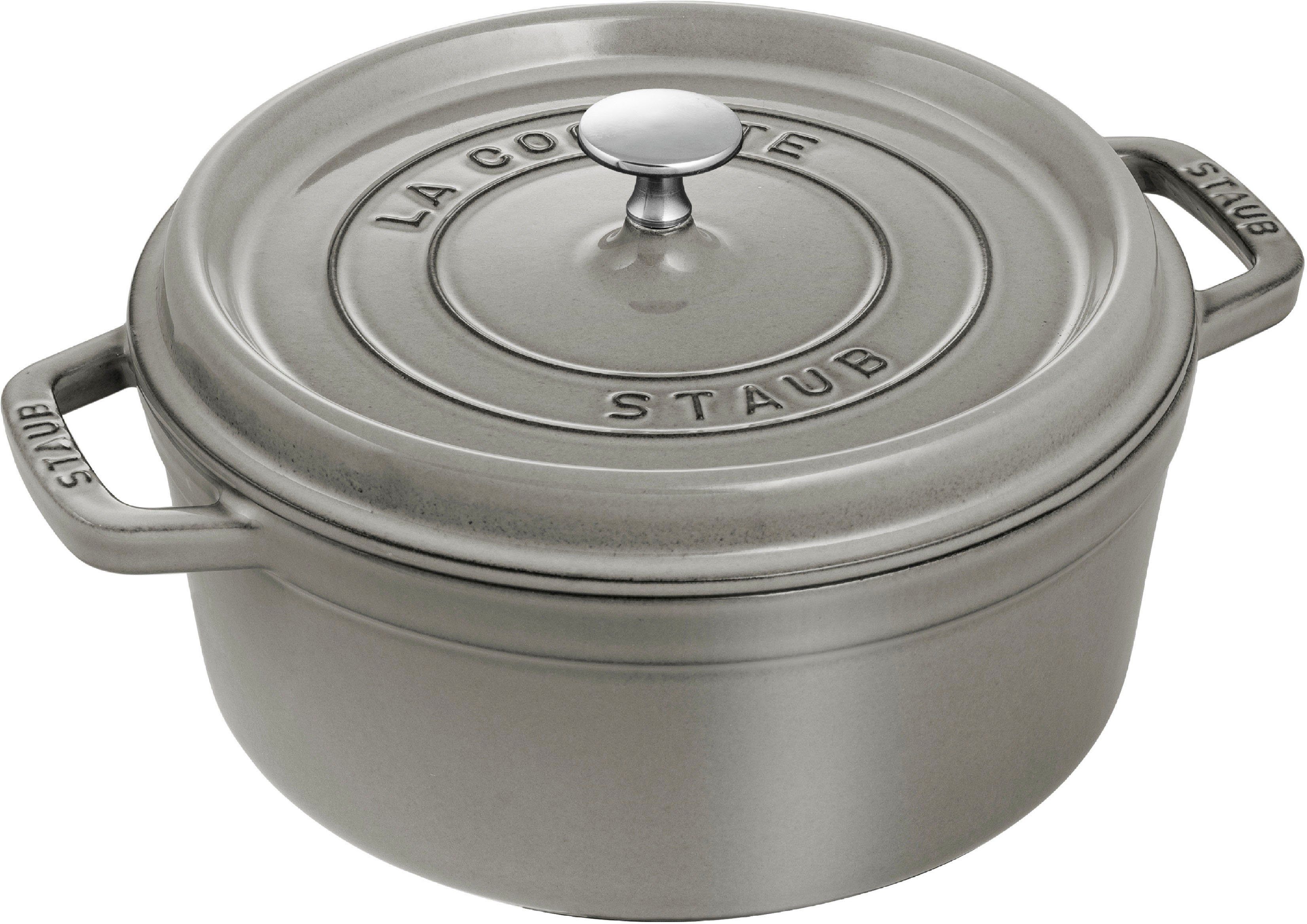 Staub Braadpan Cocotte robust, duurzaam, perfecte hitteverdeling, aroma-regendeksel (1-delig)