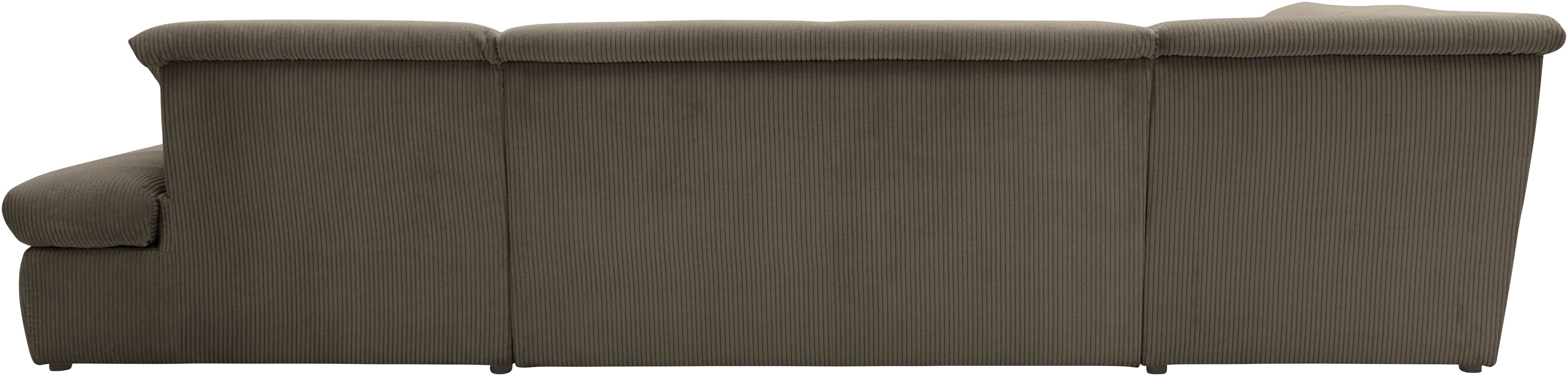 DOMO collection Zithoek Moric U-vorm ook in cord in xxl-formaat, naar keuze met slaapfunctie en verstelbare armleuning
